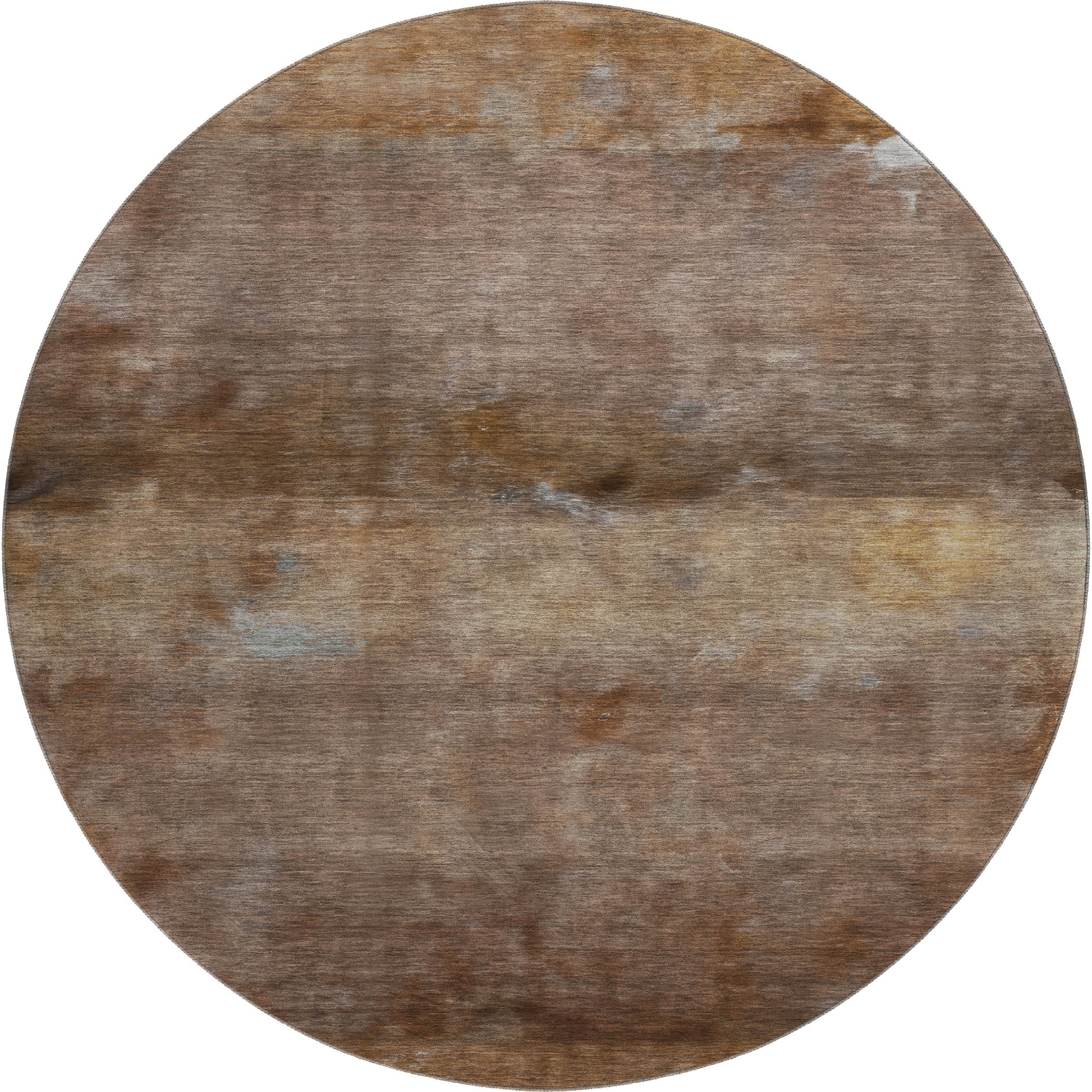Cartagena Machine Washable Transitional Paprika Orange Rug 8' x 8' #shape_Round