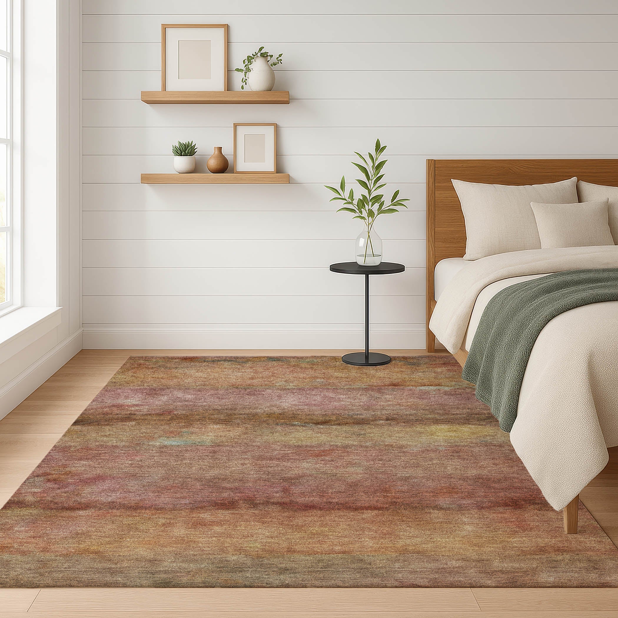 Cartagena Machine Washable Transitional Terracotta Orange Rug 3' x 5' #shape_Rectangle