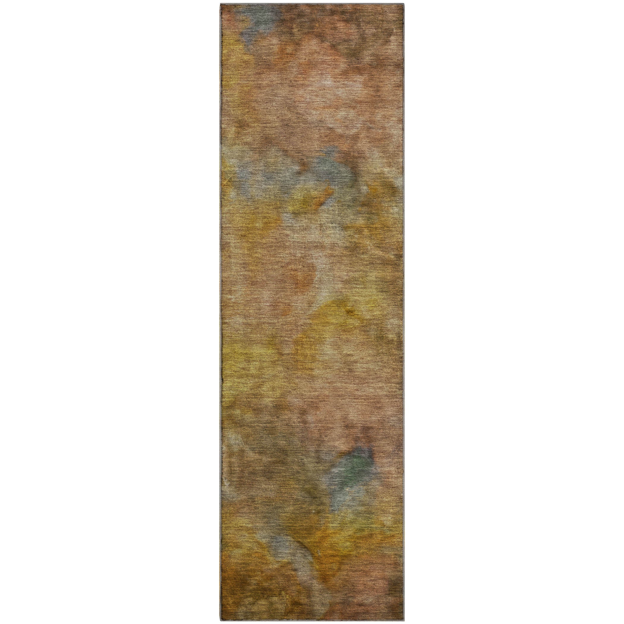 Porto Machine Washable Transitional Copper Orange Rug 2'3" x 7'6" #shape_Runner