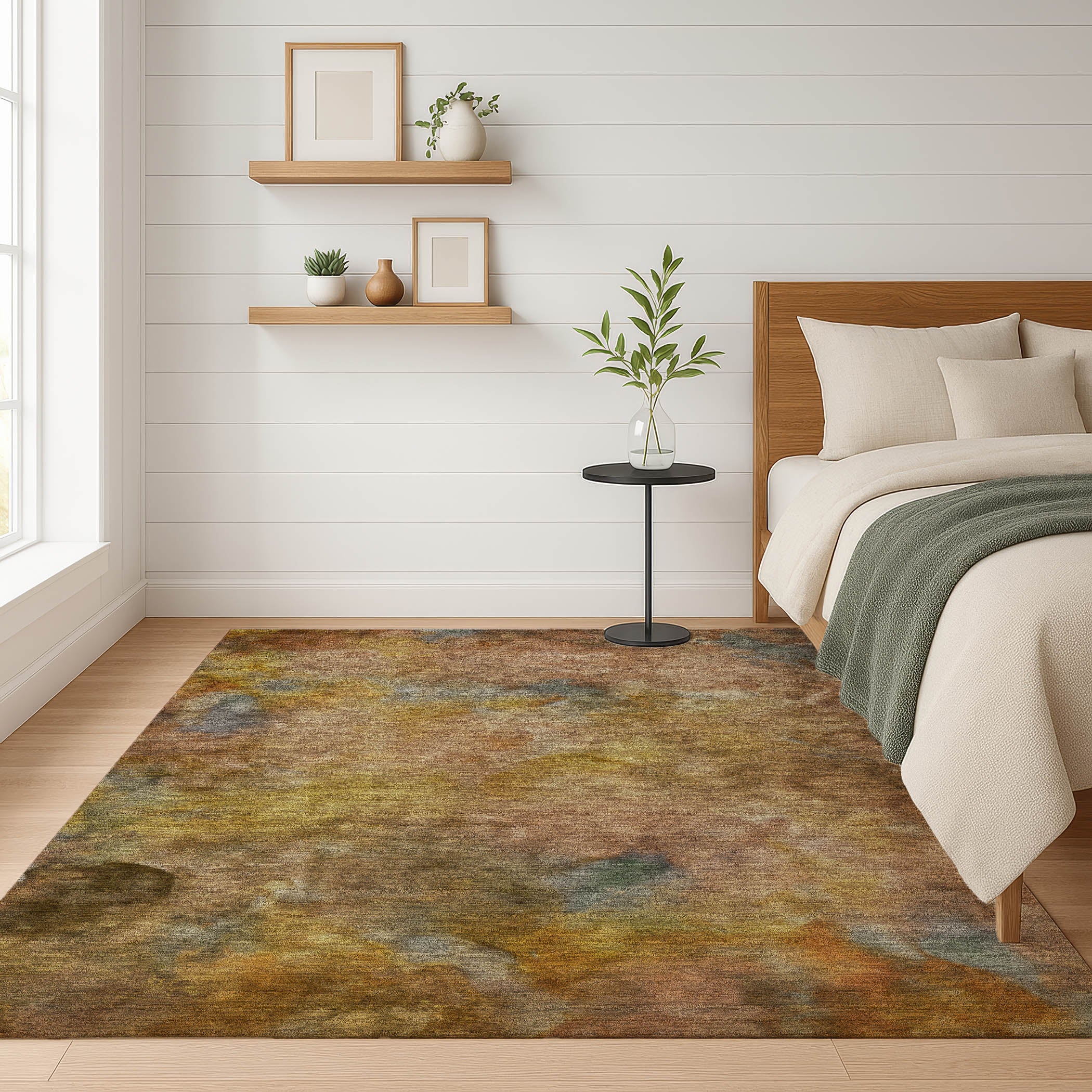 Porto Machine Washable Transitional Copper Orange Rug 3' x 5' #shape_Rectangle
