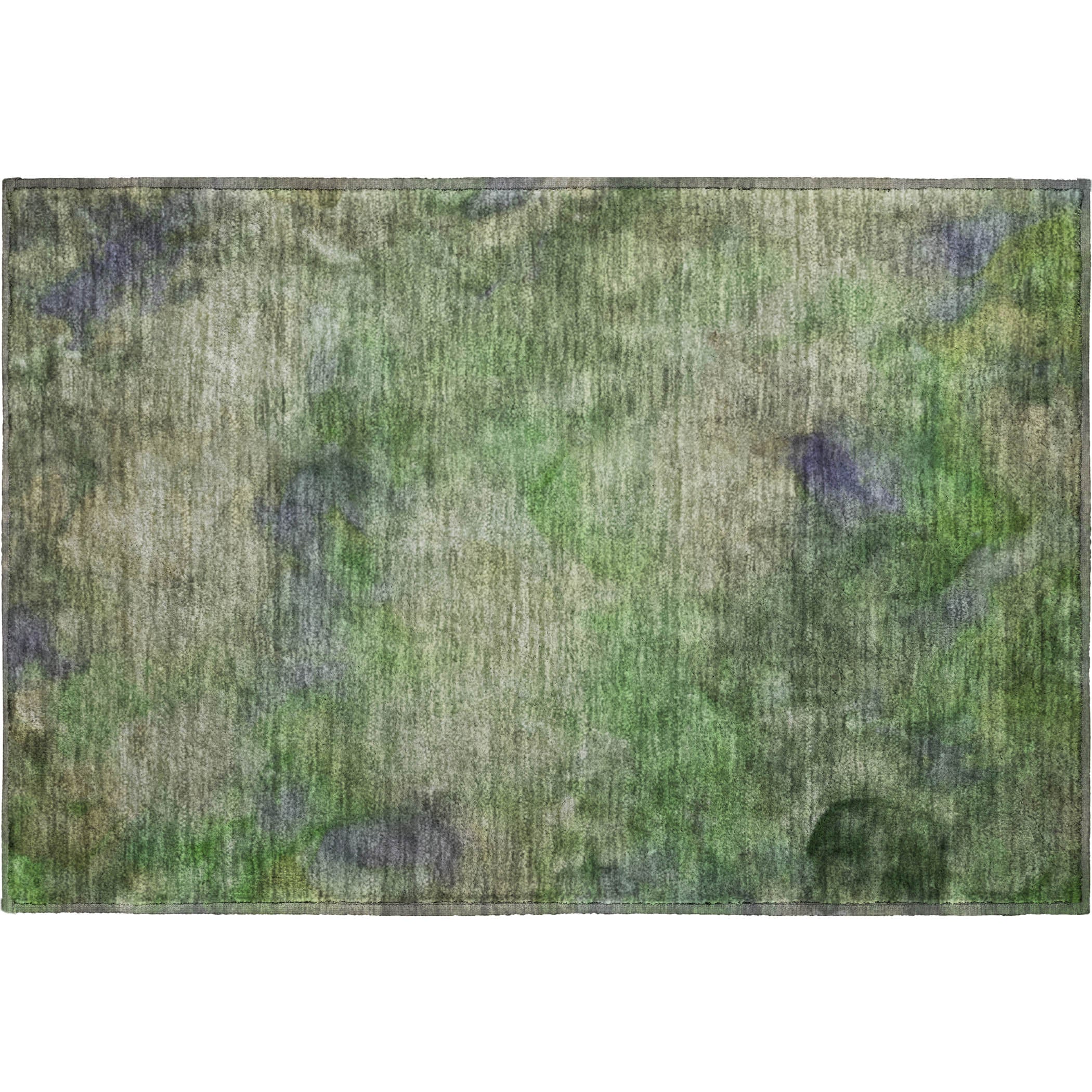 Porto Machine Washable Transitional Green Rug 1'8" x 2'6" #shape_Rectangle