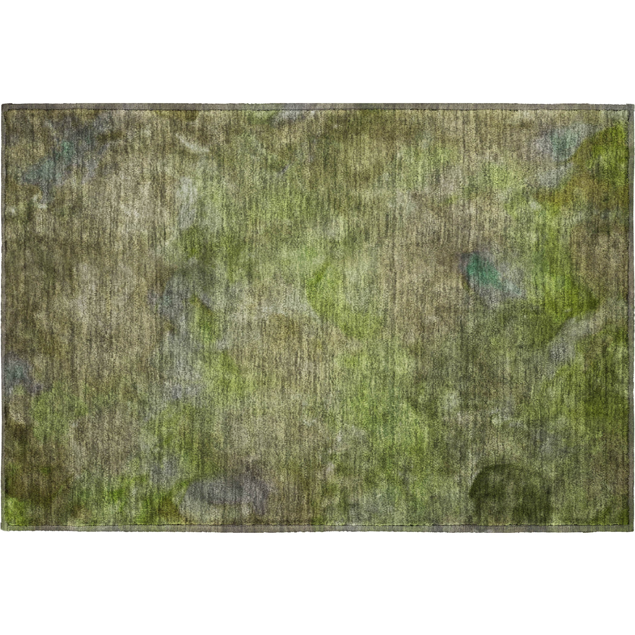Porto Machine Washable Transitional Olive Green Rug 1'8" x 2'6" #shape_Rectangle