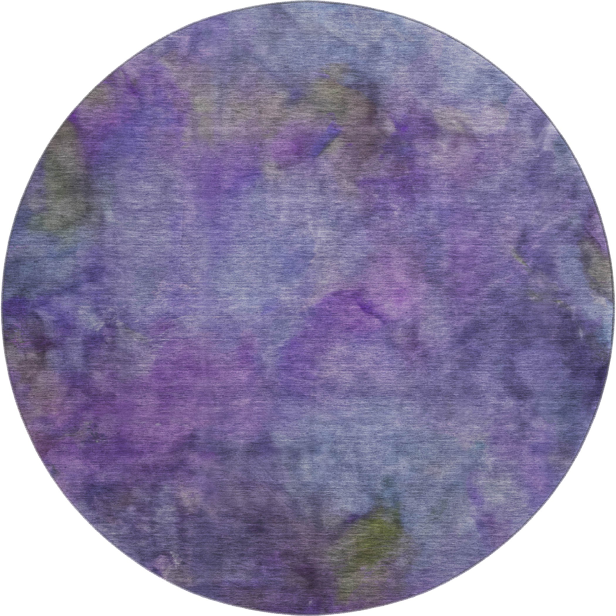 Porto Machine Washable Transitional Purple Rug 8' x 8' #shape_Round