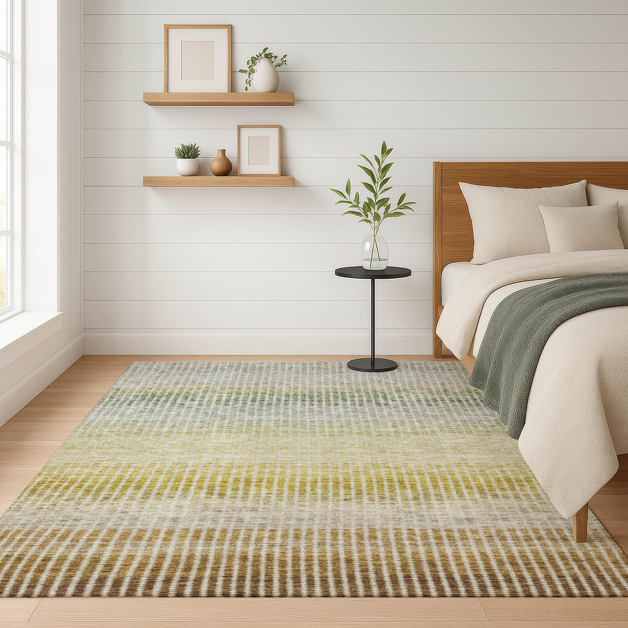 Prague Machine Washable Transitional Brown Rug 3' x 5' #shape_Rectangle