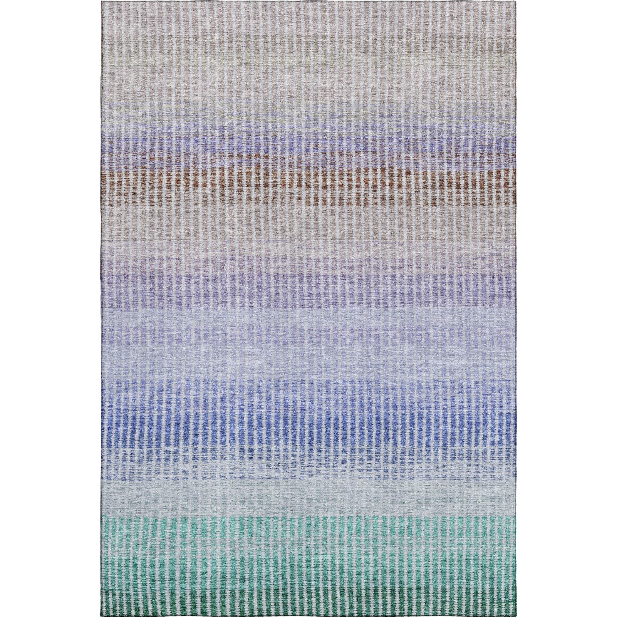Prague Machine Washable Transitional Green Rug 3' x 5' #shape_Rectangle