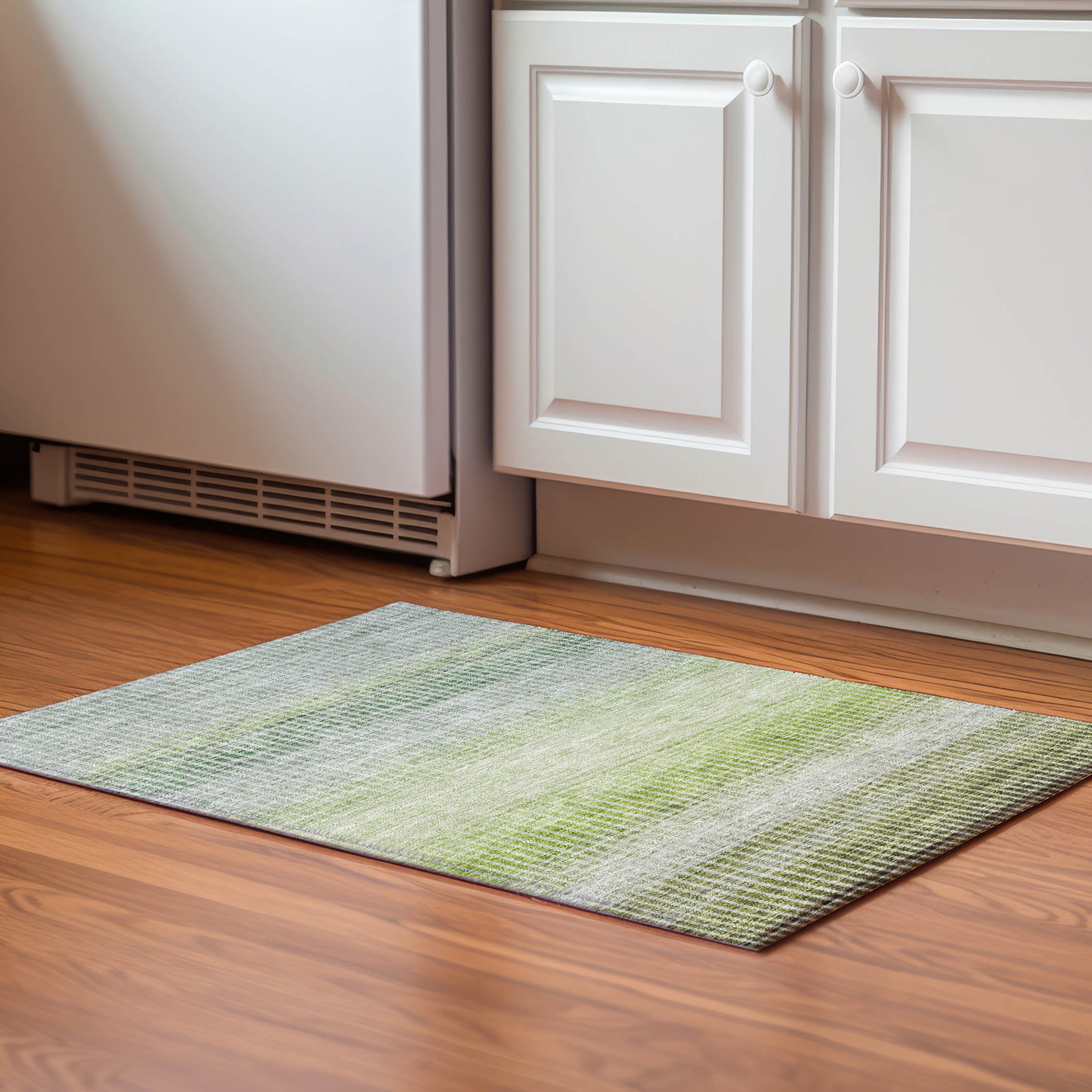 Prague Machine Washable Transitional Olive Green Rug 1'8" x 2'6" #shape_Rectangle