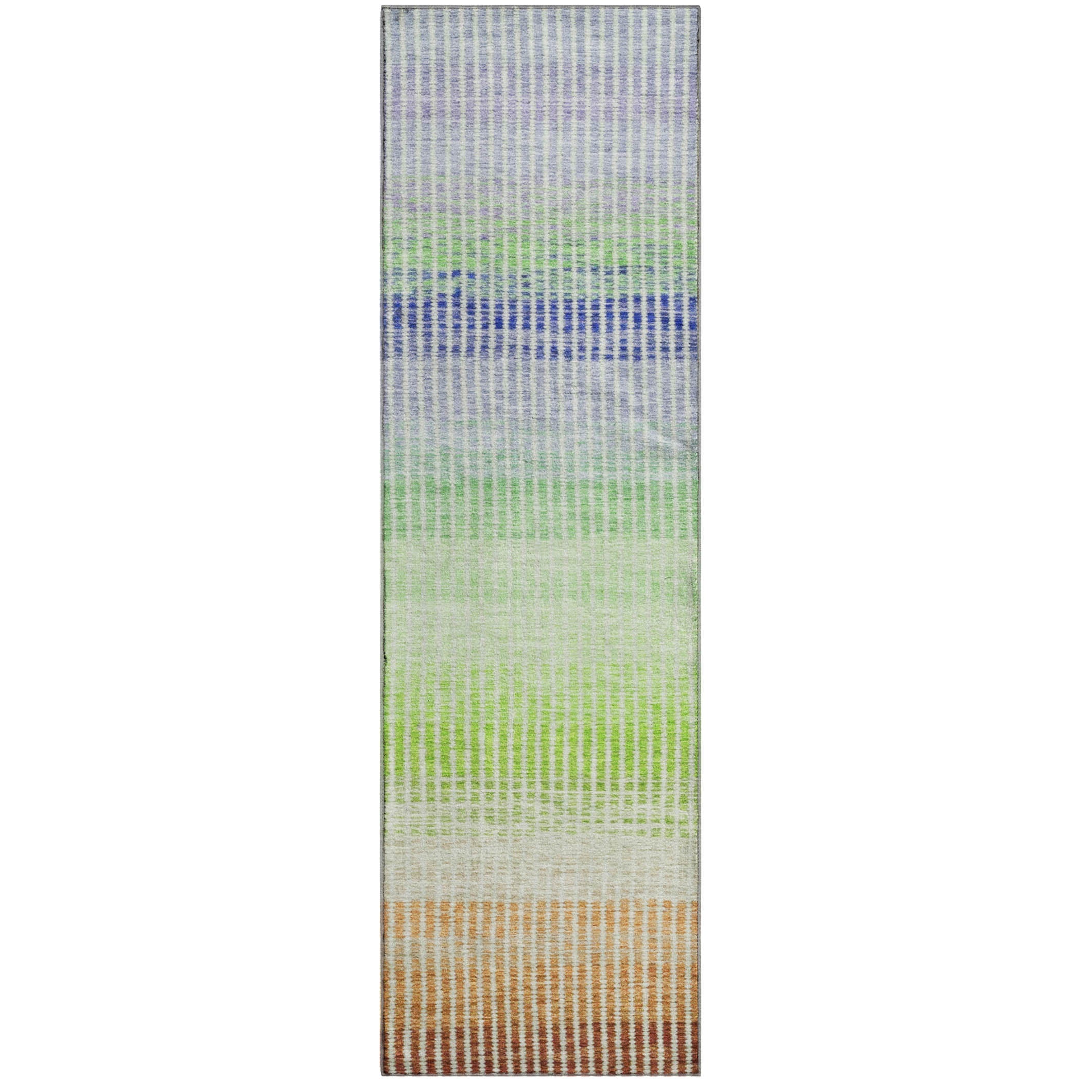 Prague Machine Washable Transitional Orange Rug 2'3" x 7'6" #shape_Runner
