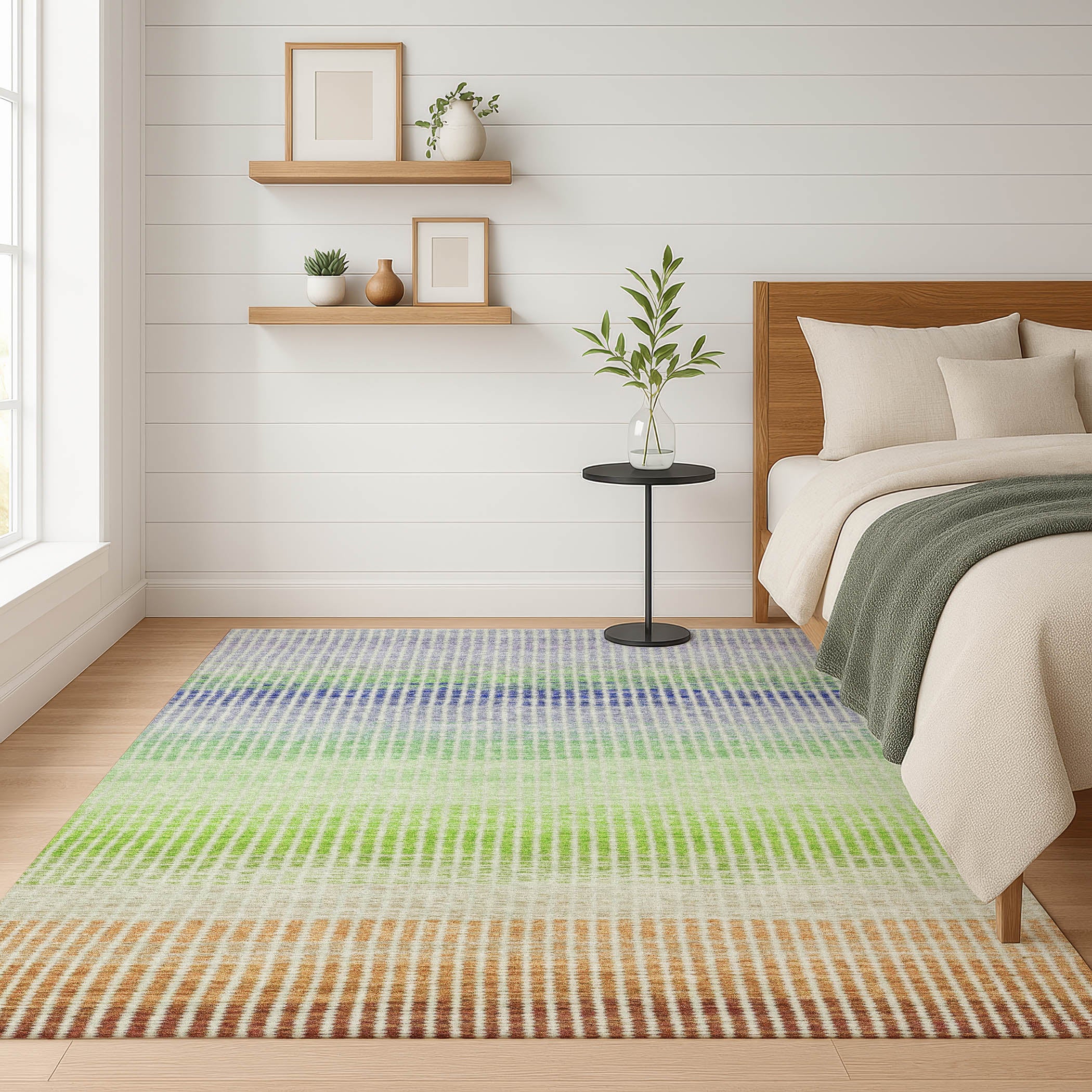 Prague Machine Washable Transitional Orange Rug 3' x 5' #shape_Rectangle