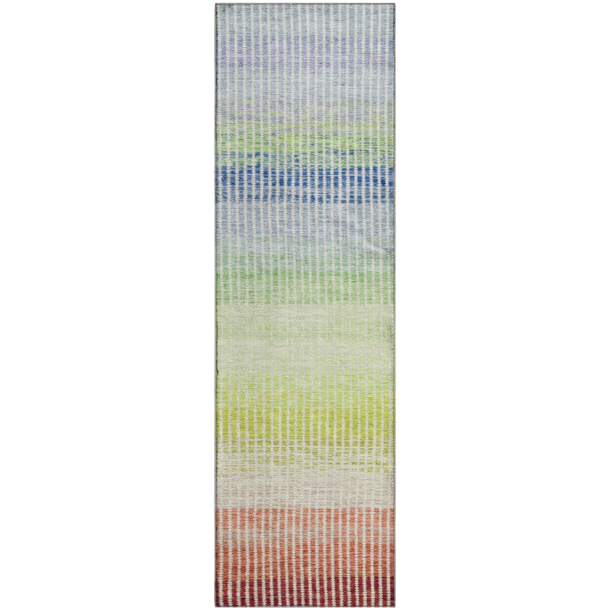 Prague Machine Washable Transitional Paprika Orange Rug 2'3" x 7'6" #shape_Runner
