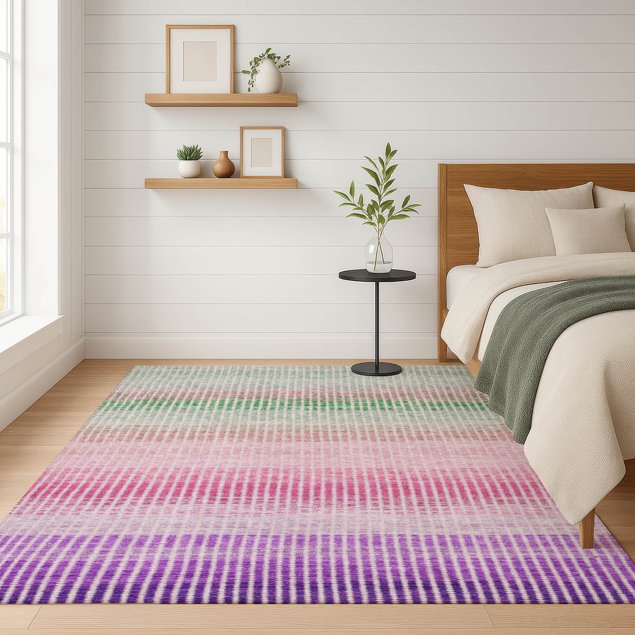 Prague Machine Washable Transitional Purple Rug 3' x 5' #shape_Rectangle