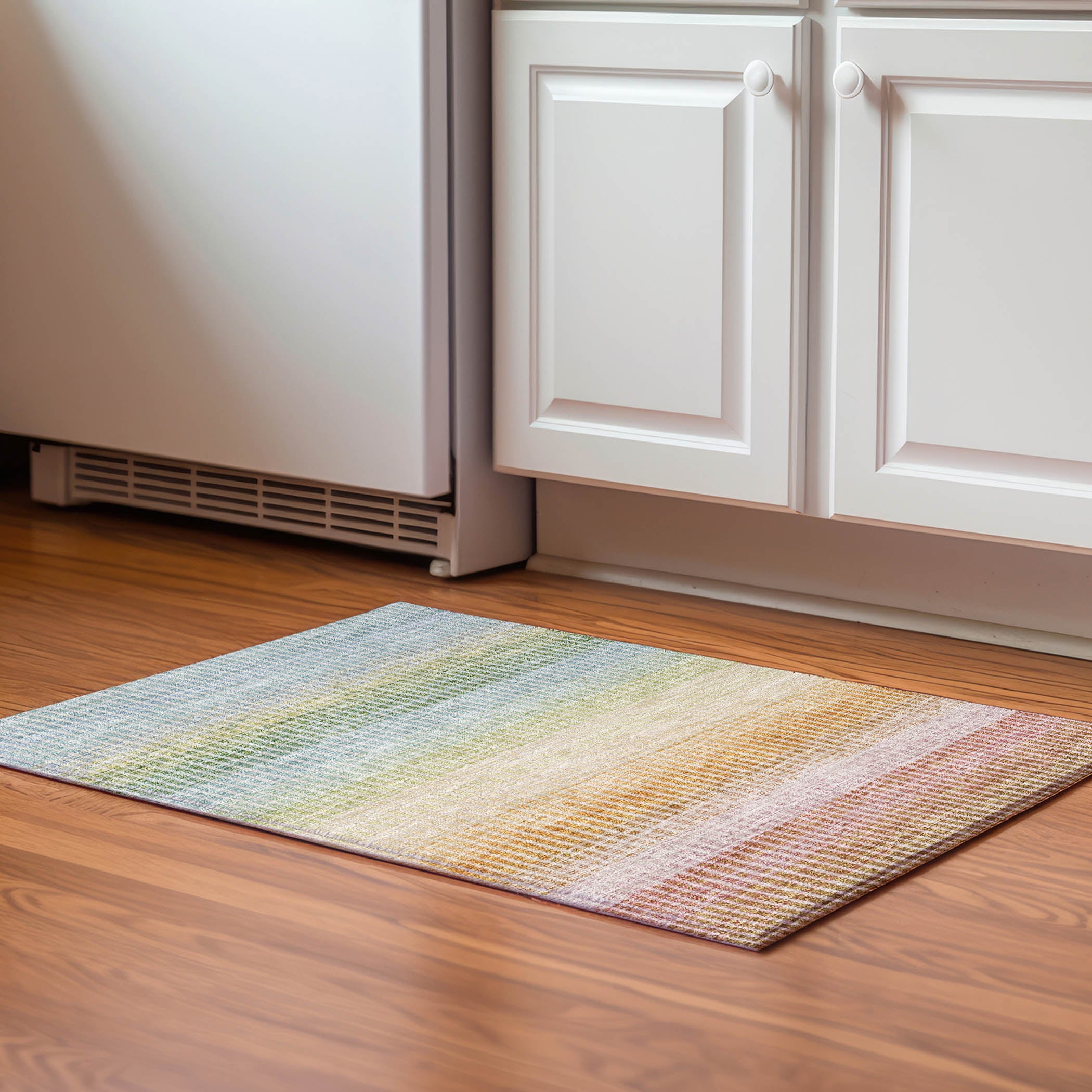 Prague Machine Washable Transitional Salmon Orange Rug 1'8" x 2'6" #shape_Rectangle