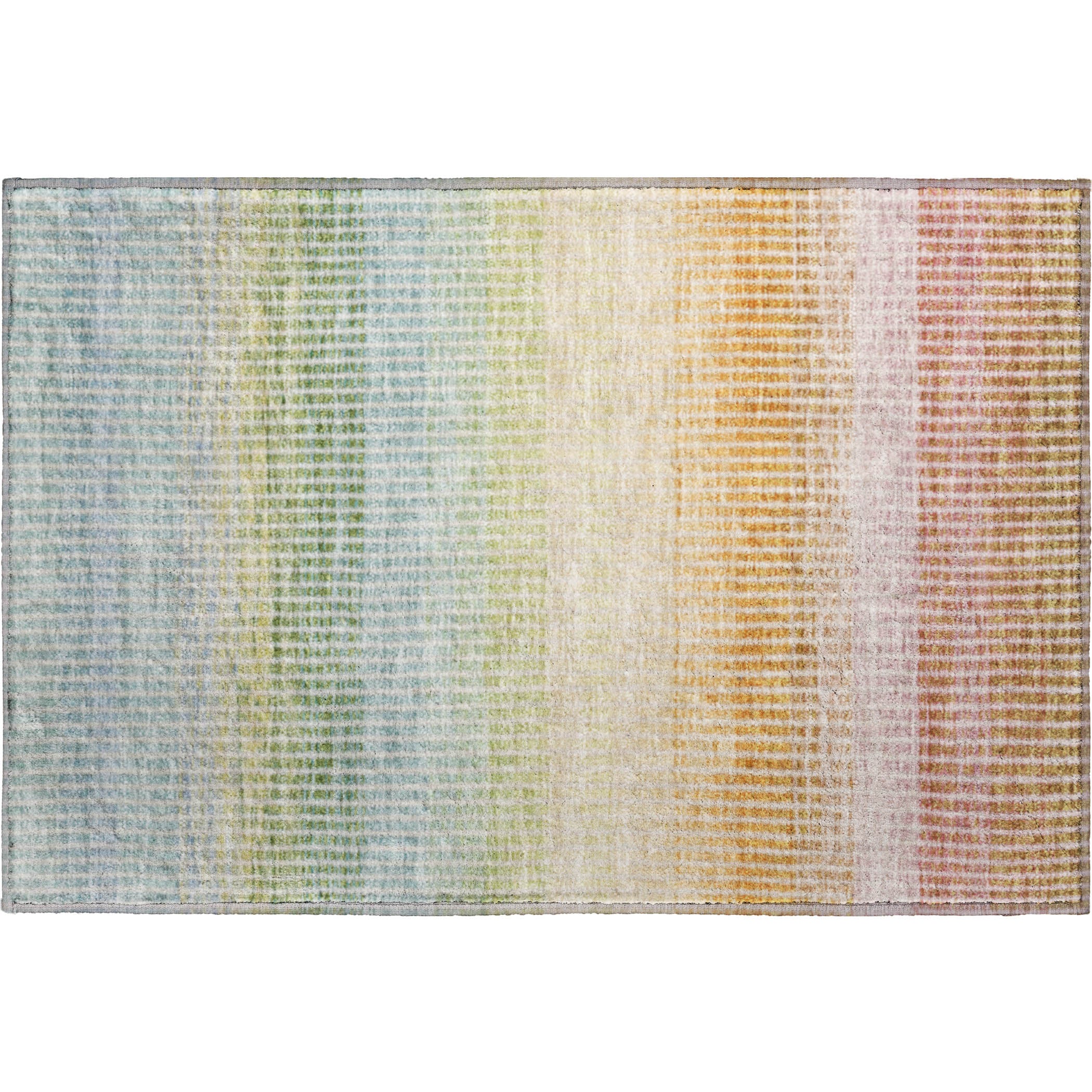 Prague Machine Washable Transitional Salmon Orange Rug 1'8" x 2'6" #shape_Rectangle