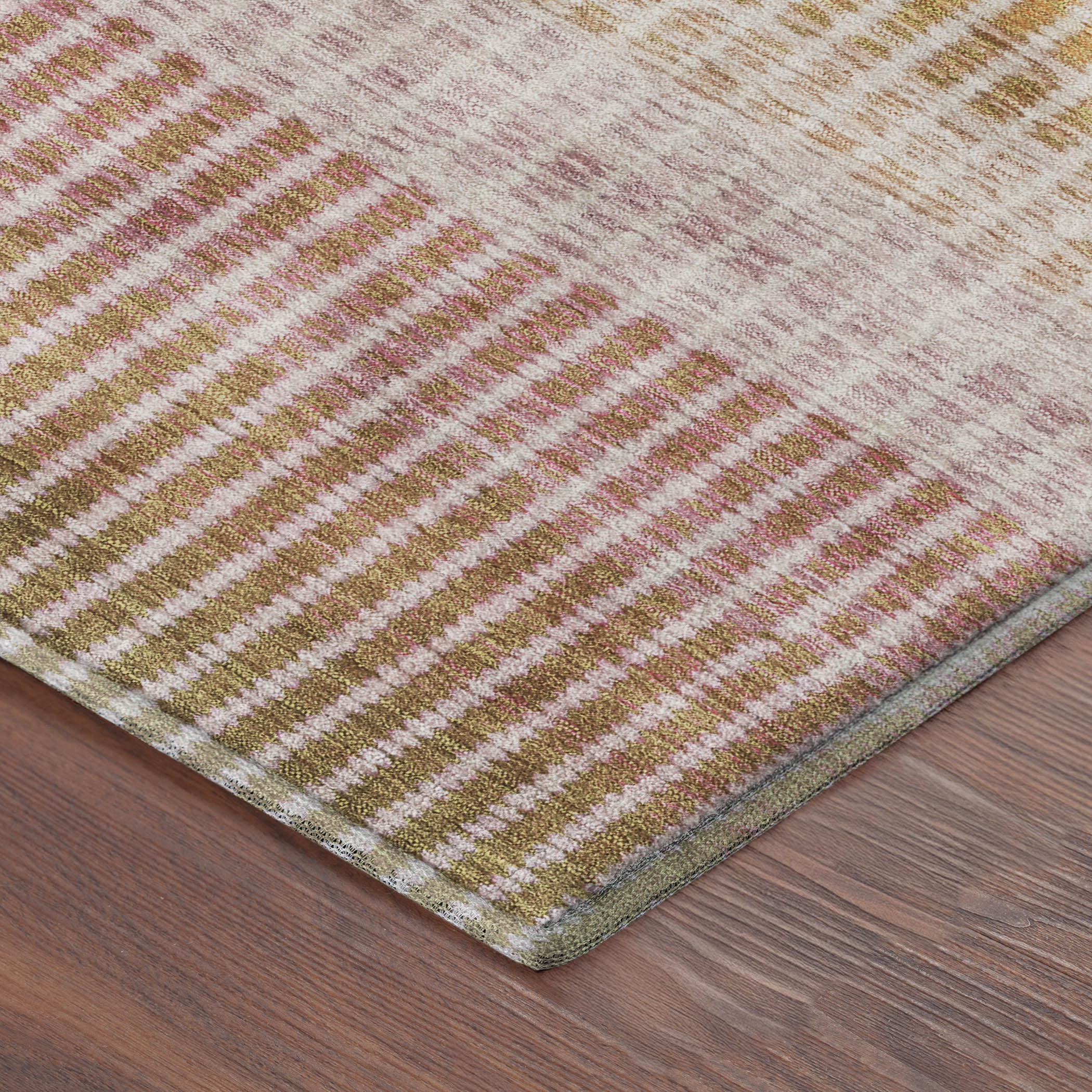 Prague Machine Washable Transitional Salmon Orange Rug 1'8" x 2'6" #shape_Rectangle