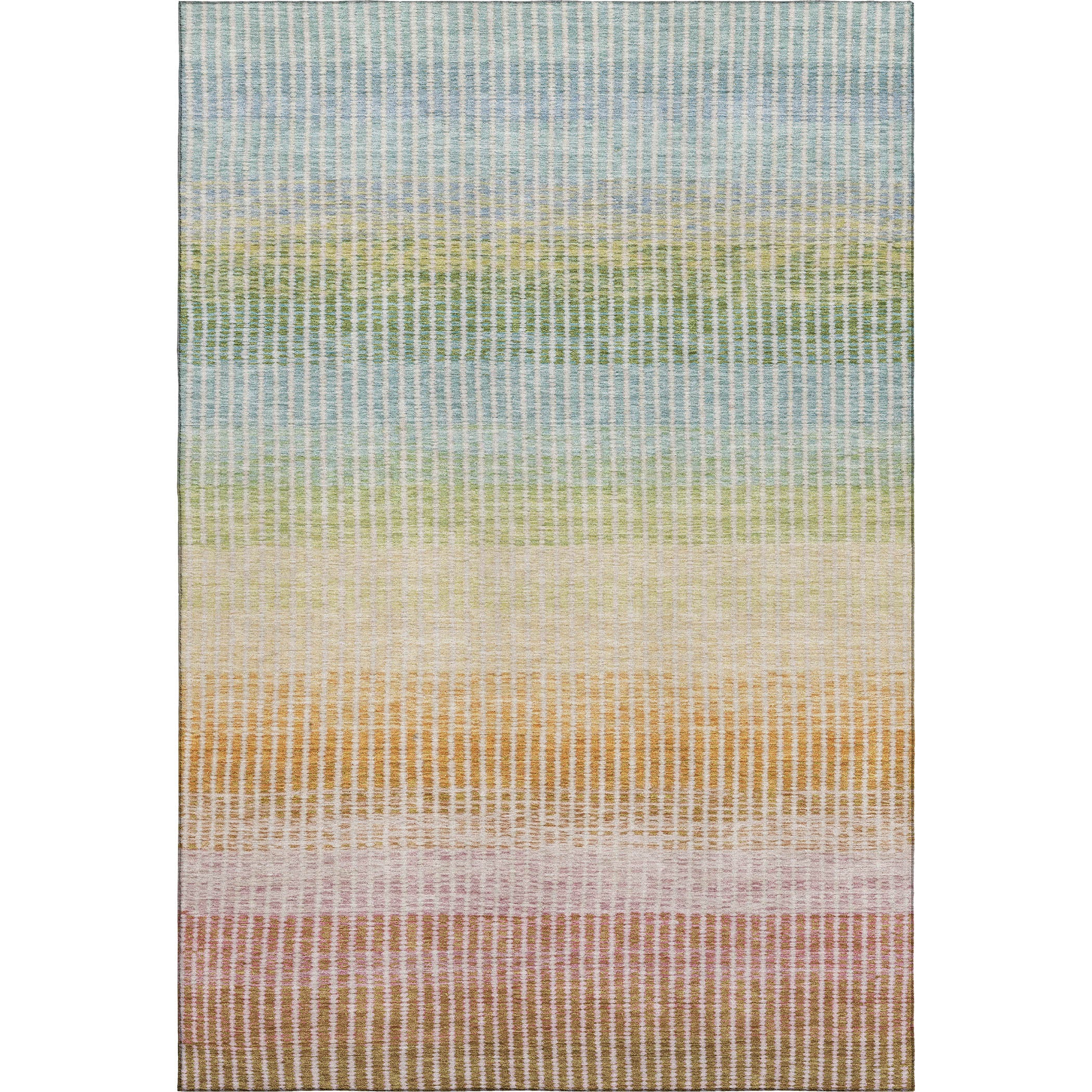 Prague Machine Washable Transitional Salmon Orange Rug 3' x 5' #shape_Rectangle