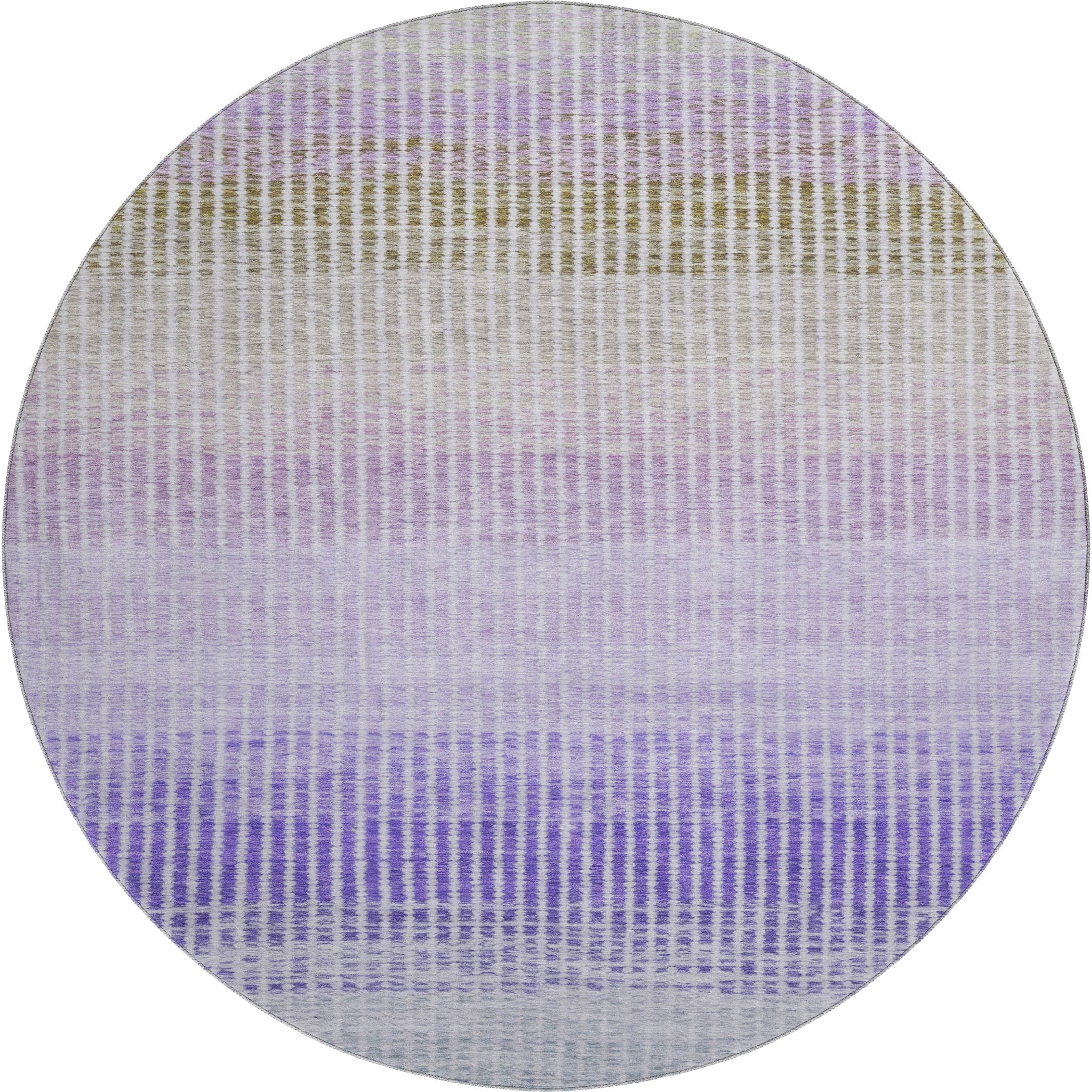Prague Machine Washable Transitional Teal Rug 8' x 8' #shape_Round