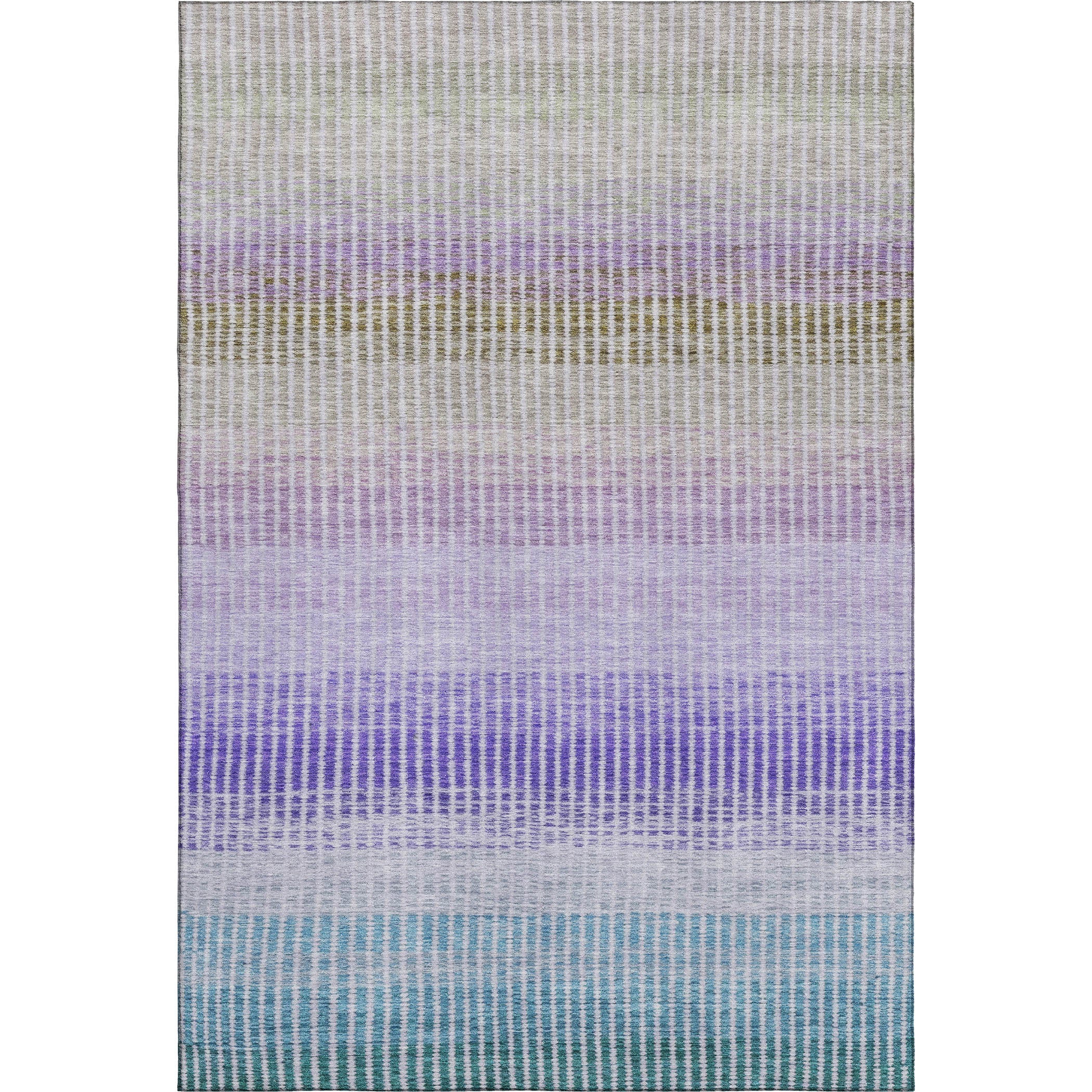 Prague Machine Washable Transitional Teal Rug 3' x 5' #shape_Rectangle