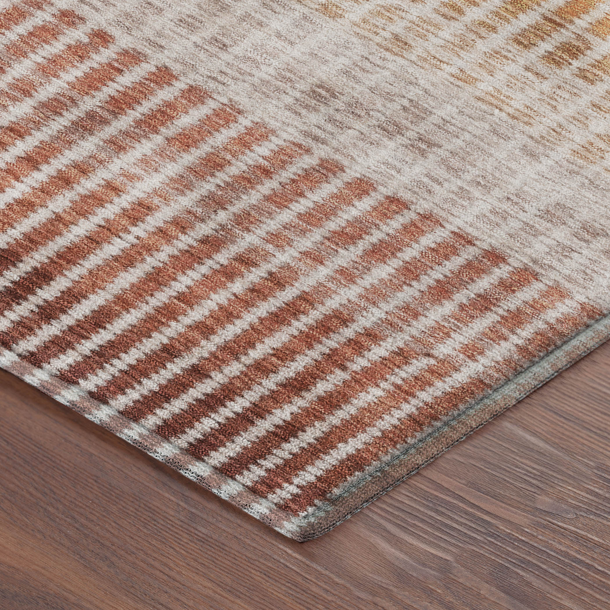 Prague Machine Washable Transitional Terracotta Orange Rug 1'8" x 2'6" #shape_Rectangle