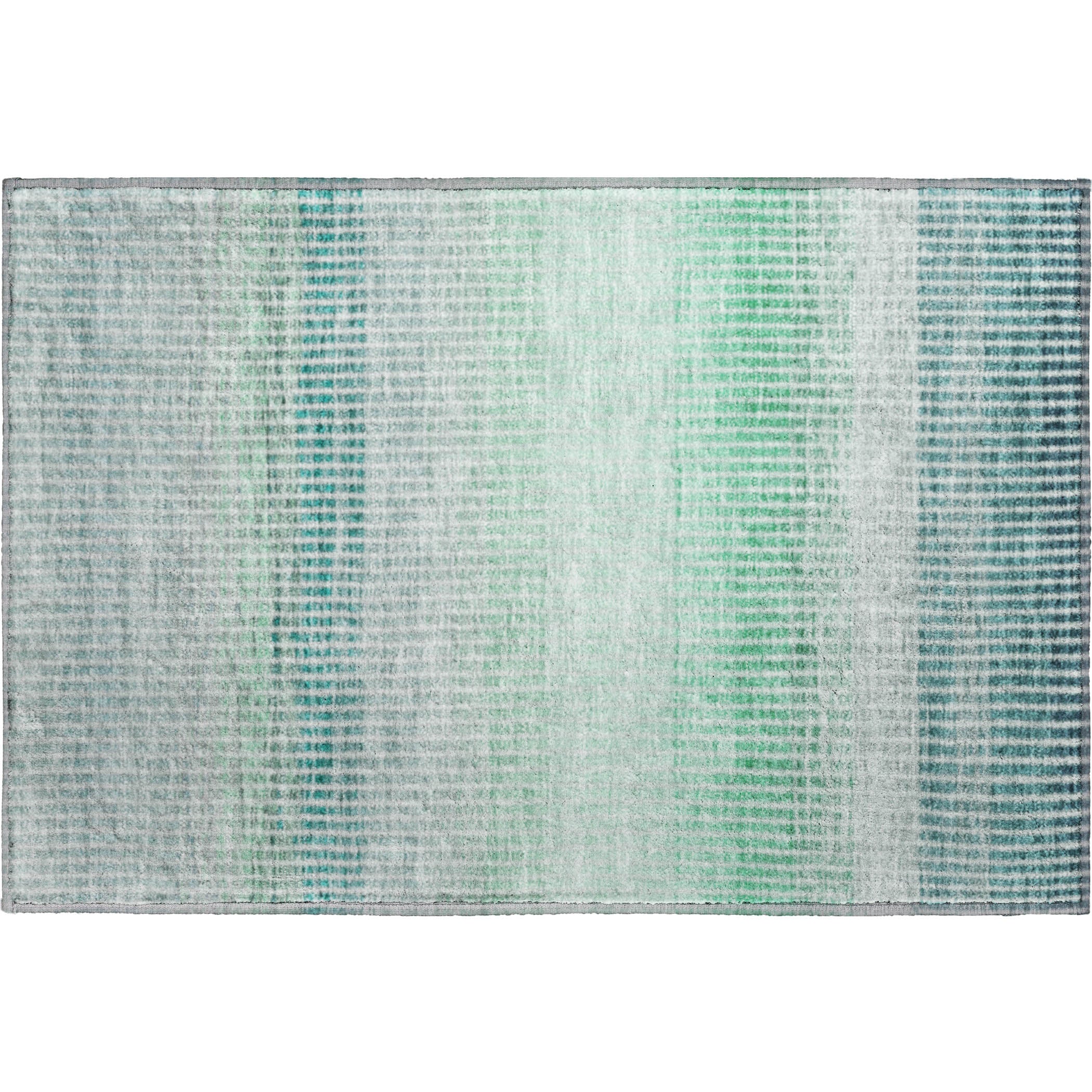 Prague Machine Washable Transitional Turquoise Teal Rug 1'8" x 2'6" #shape_Rectangle