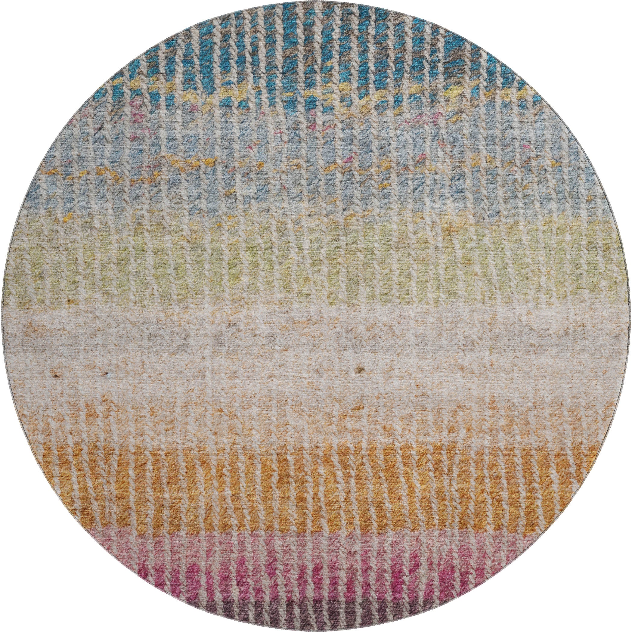 Luang Prabang Machine Washable Transitional Chocolate Brown Rug 8' x 8' #shape_Round