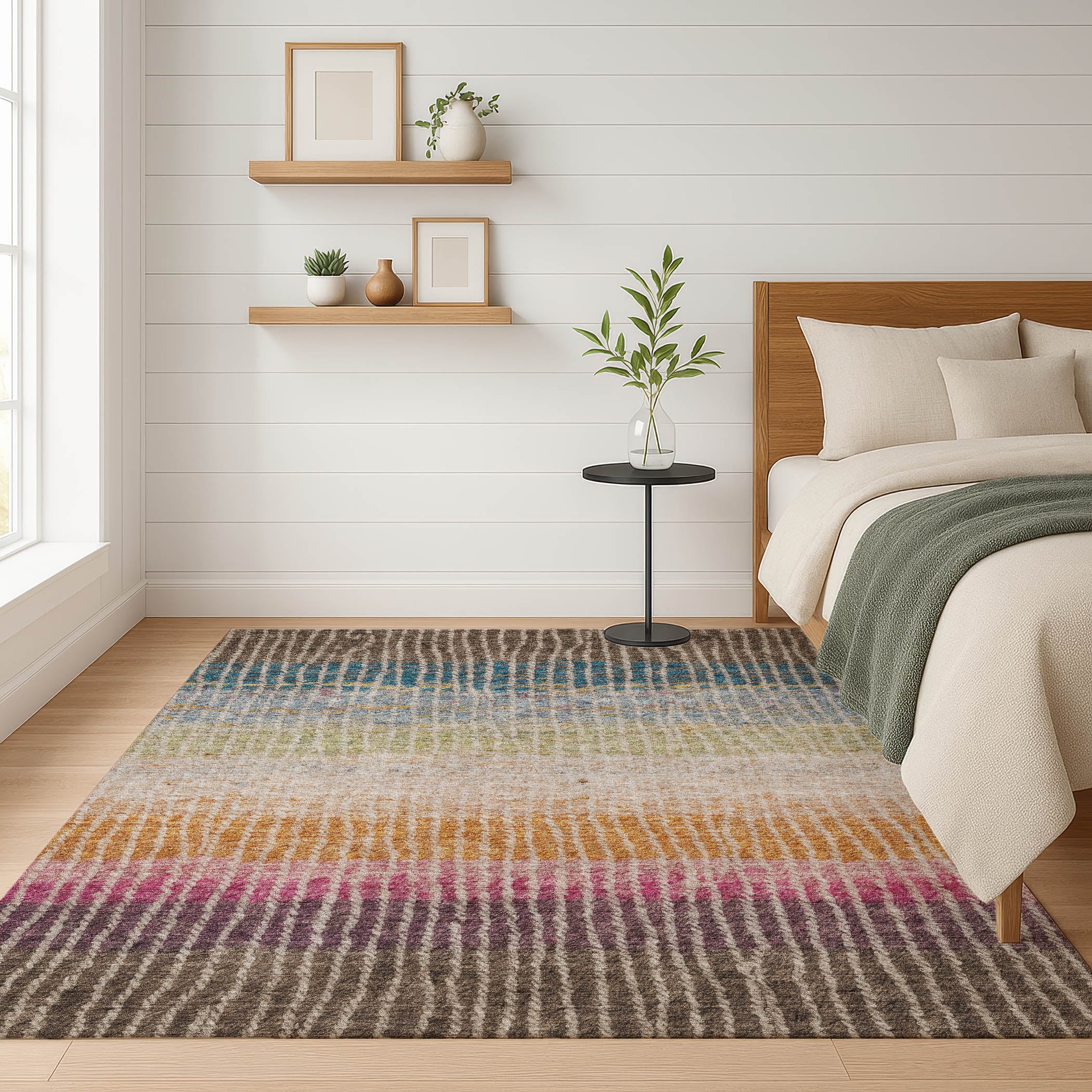 Luang Prabang Machine Washable Transitional Chocolate Brown Rug 3' x 5' #shape_Rectangle