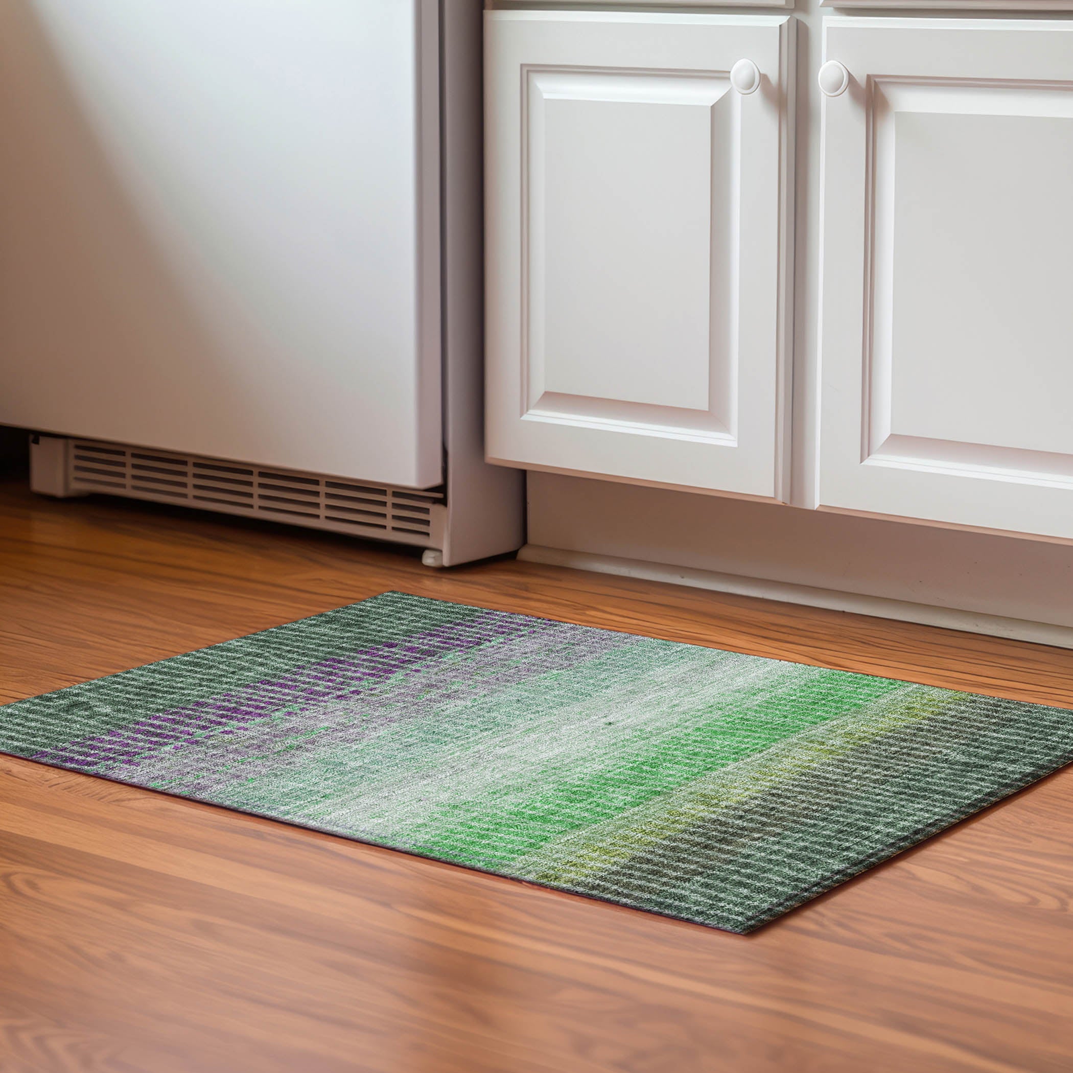 Luang Prabang Machine Washable Transitional Fern Green Rug 1'8" x 2'6" #shape_Rectangle