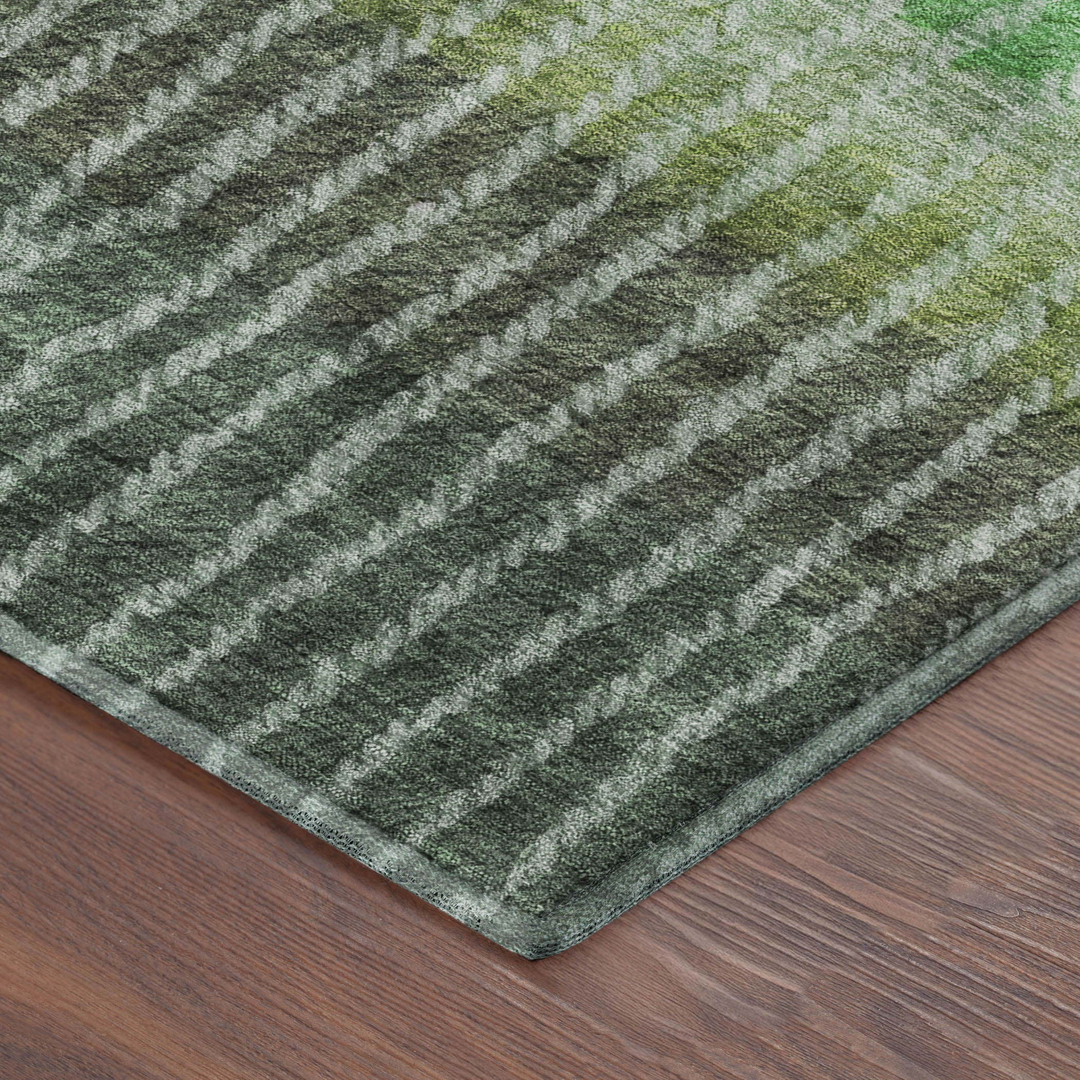 Luang Prabang Machine Washable Transitional Fern Green Rug 1'8" x 2'6" #shape_Rectangle