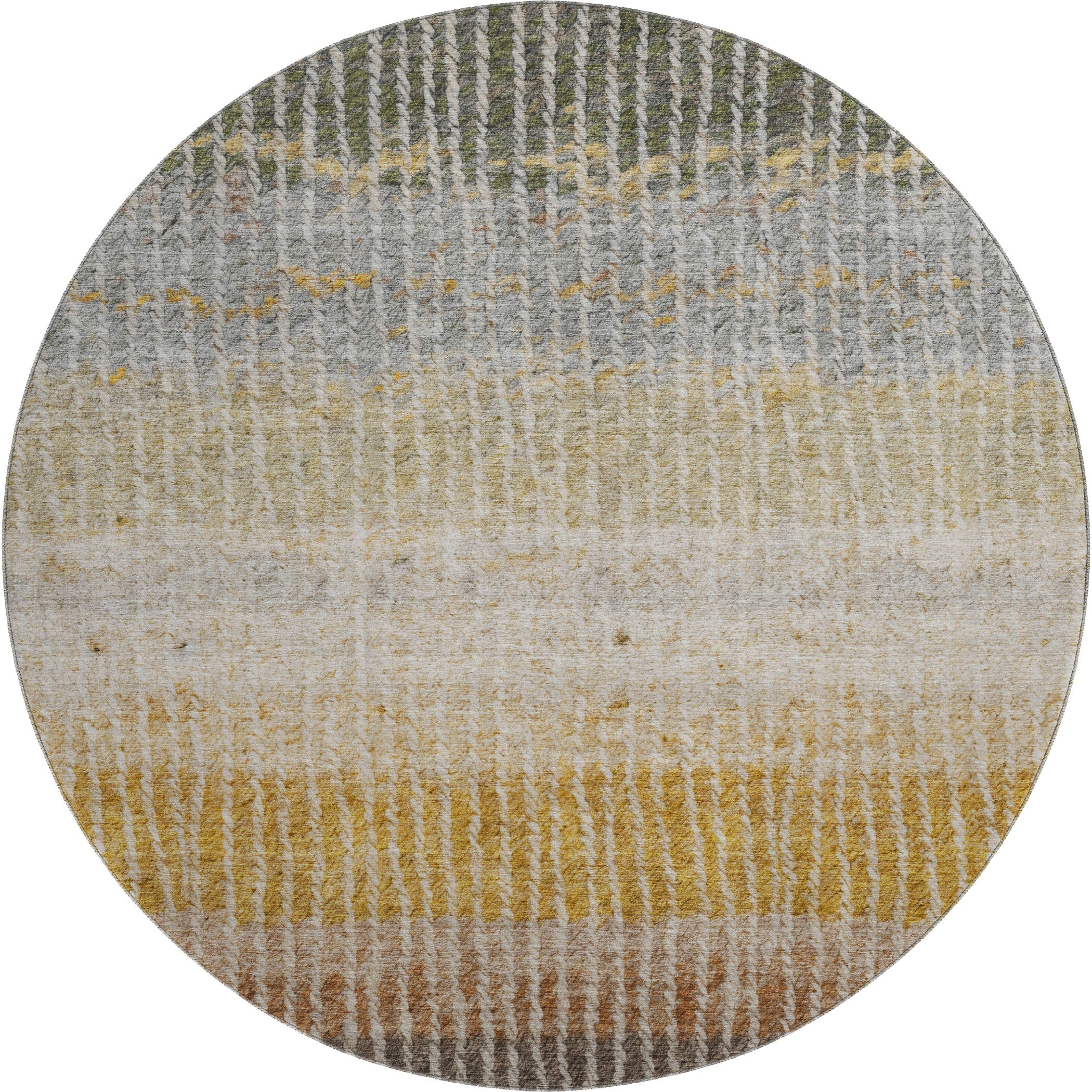 Luang Prabang Machine Washable Transitional Fudge Brown Rug 8' x 8' #shape_Round