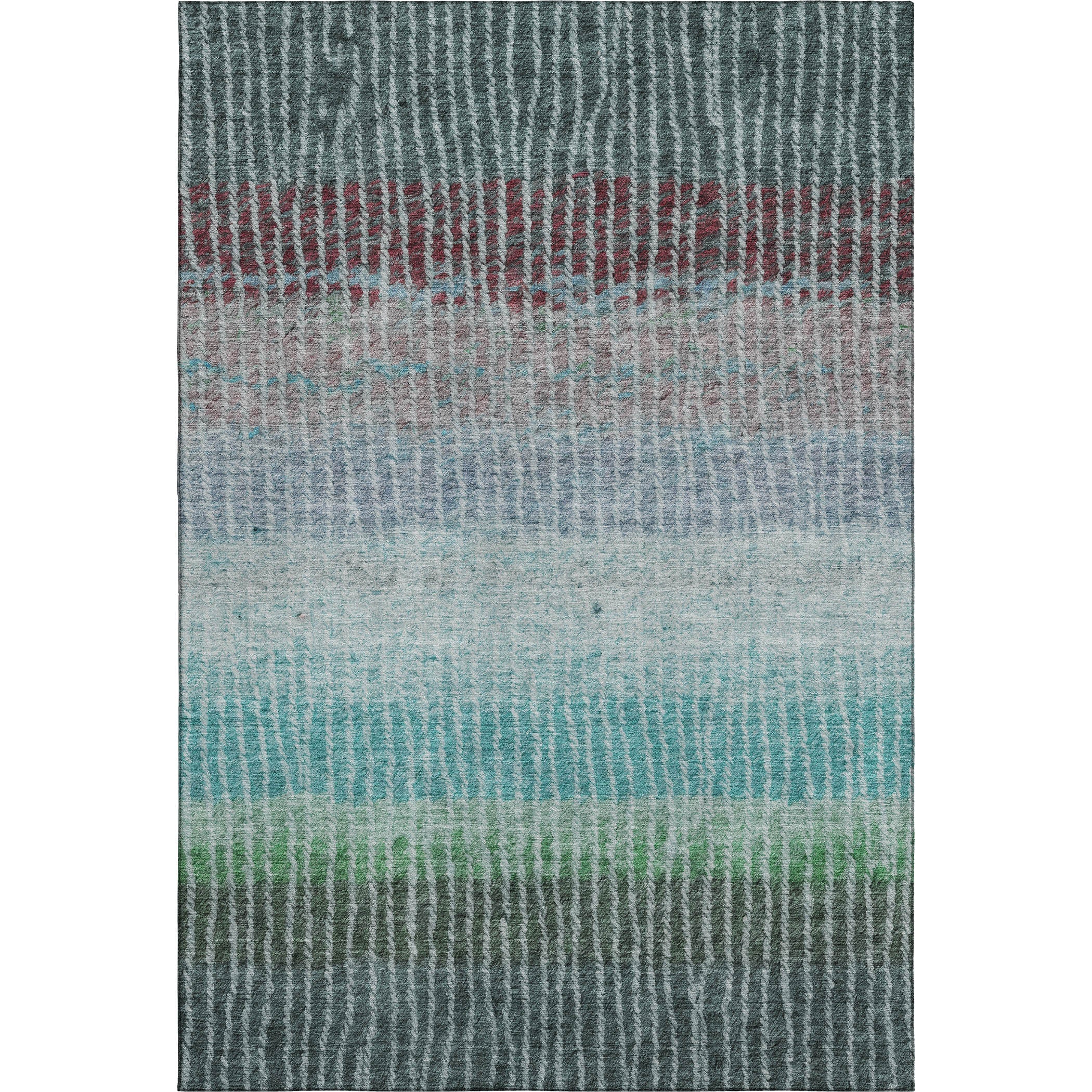 Luang Prabang Machine Washable Transitional Teal Rug 3' x 5' #shape_Rectangle
