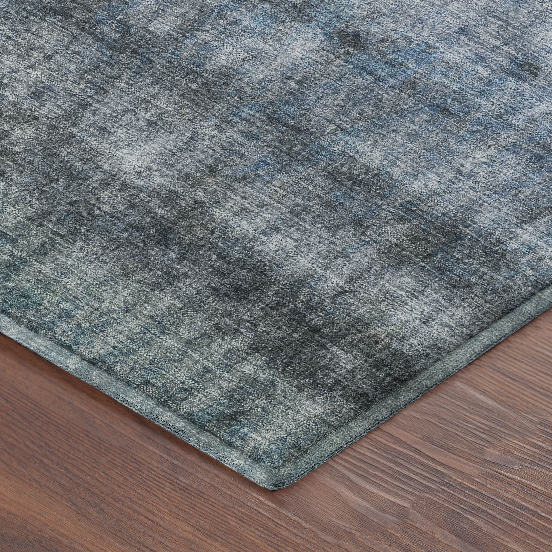 Oaxaca Machine Washable Transitional Blue Rug 1'8" x 2'6" #shape_Rectangle