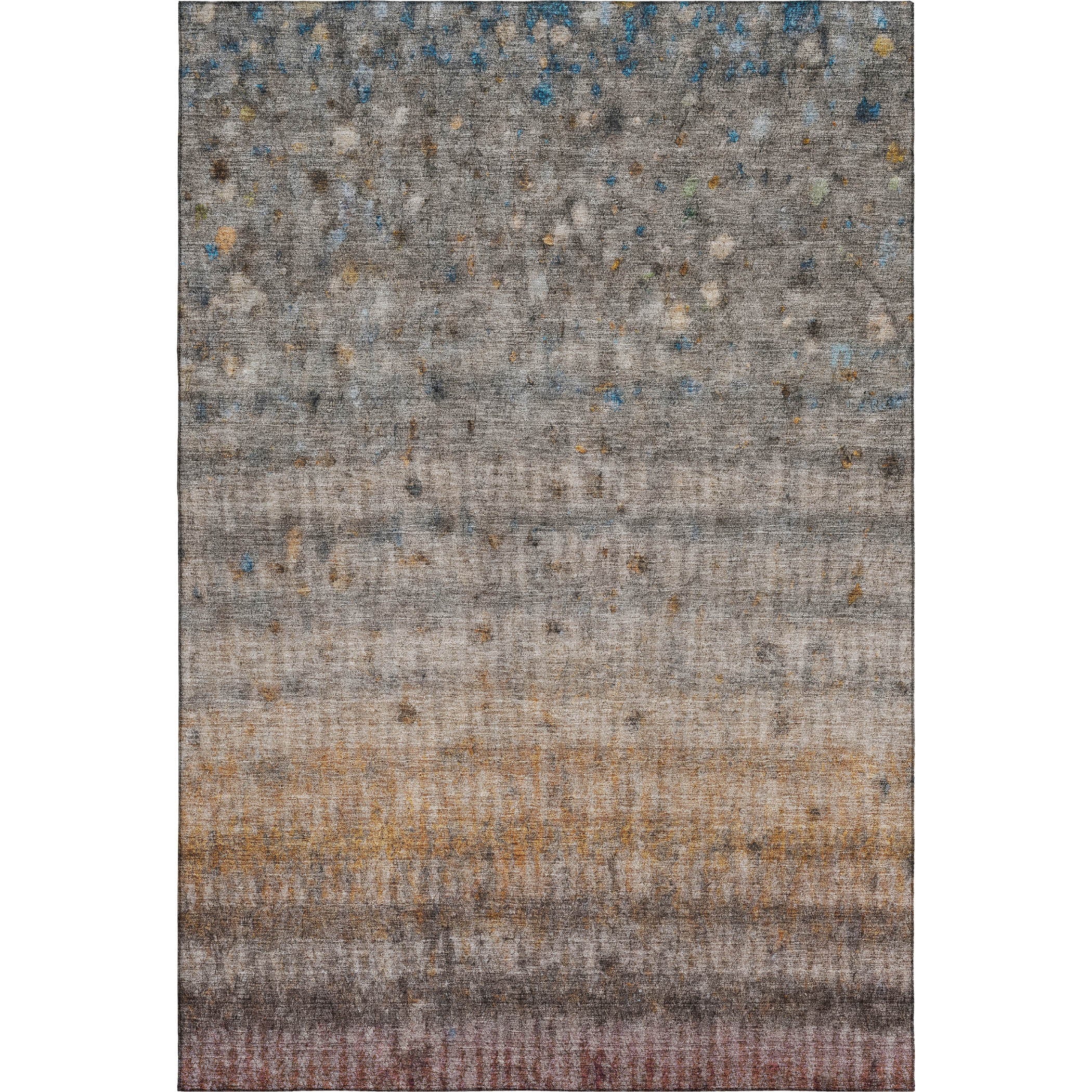 Oaxaca Machine Washable Transitional Gray Rug 3' x 5' #shape_Rectangle