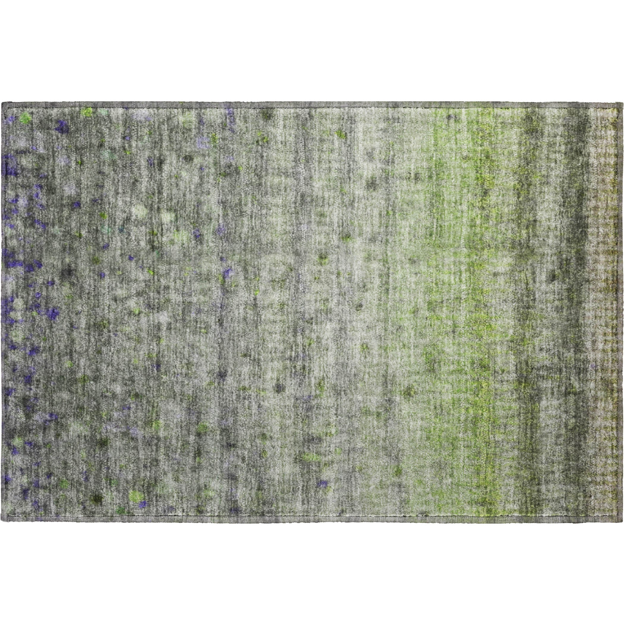 Oaxaca Machine Washable Transitional Green Rug 1'8" x 2'6" #shape_Rectangle