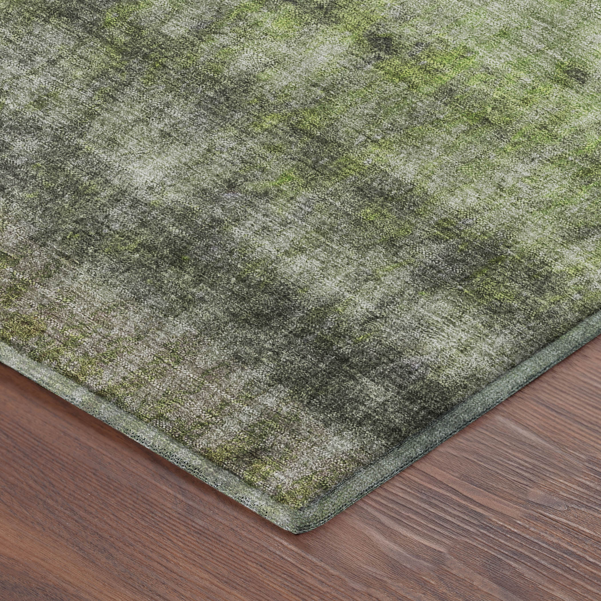 Oaxaca Machine Washable Transitional Green Rug 1'8" x 2'6" #shape_Rectangle