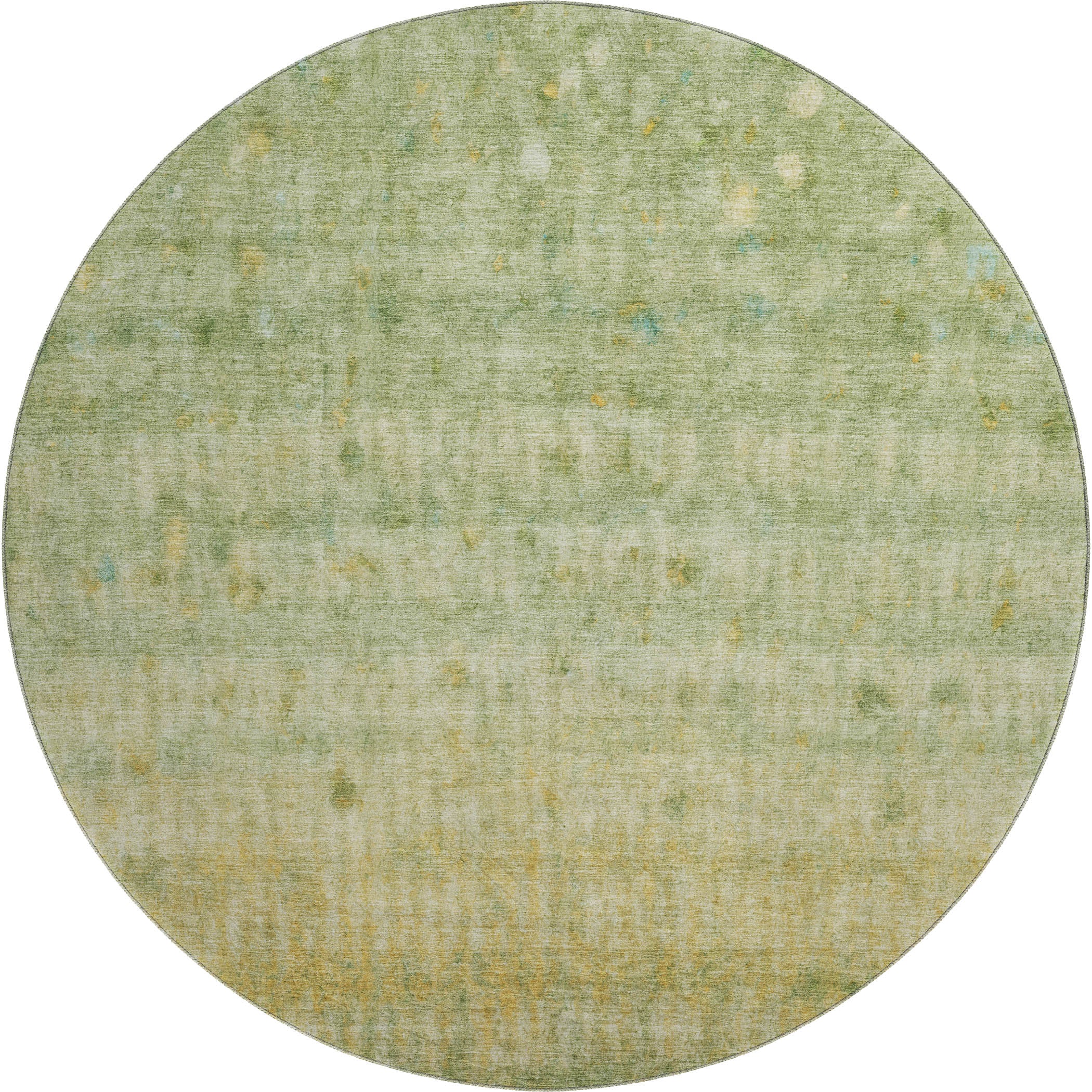 Oaxaca Machine Washable Transitional Sage Green Rug 8' x 8' #shape_Round