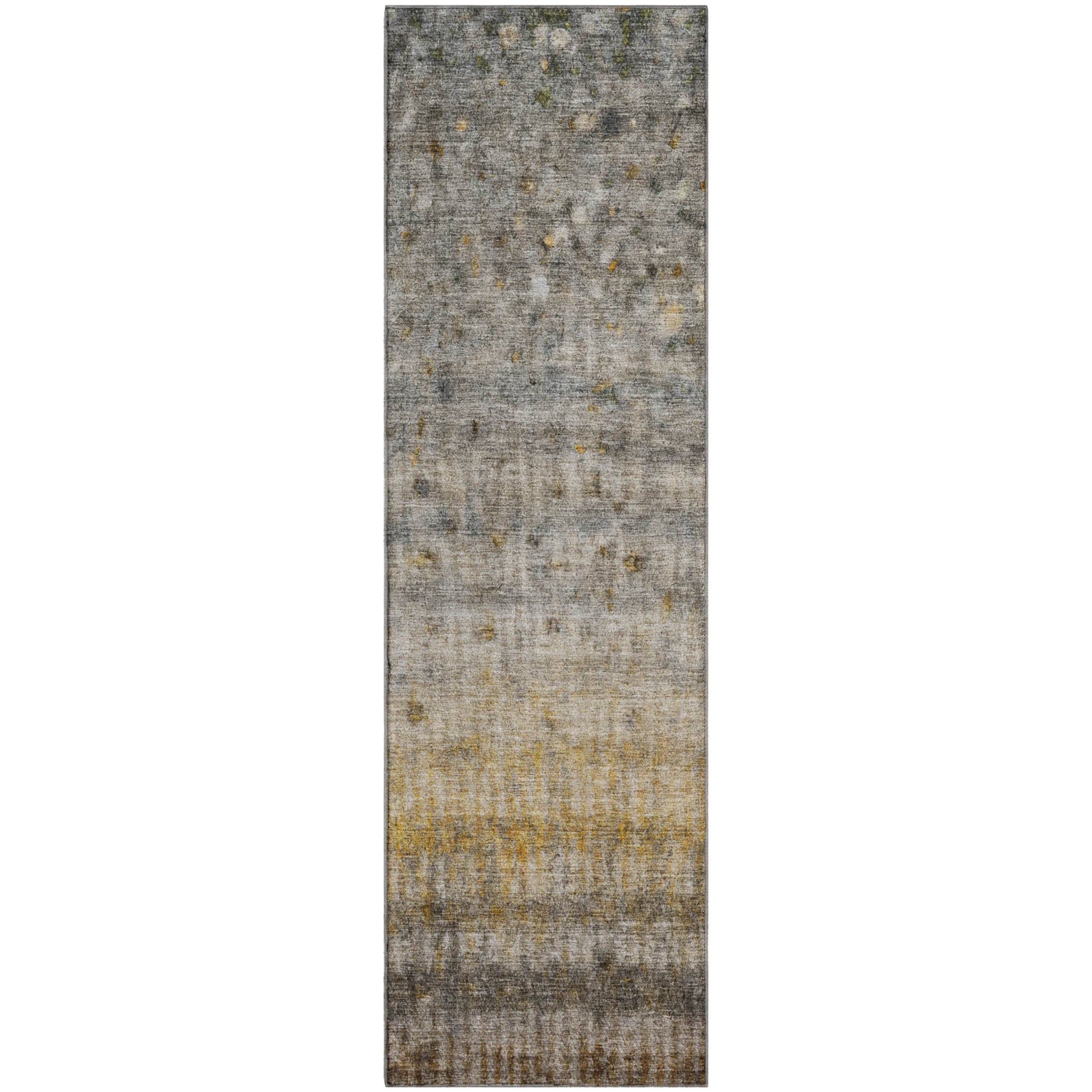 Oaxaca Machine Washable Transitional Taupe Brown Rug 2'3" x 7'6" #shape_Runner