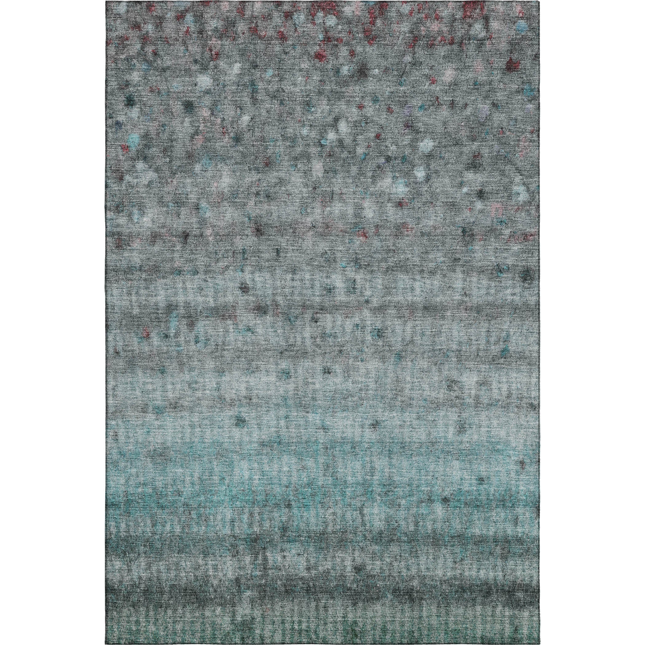 Oaxaca Machine Washable Transitional Teal Rug 3' x 5' #shape_Rectangle