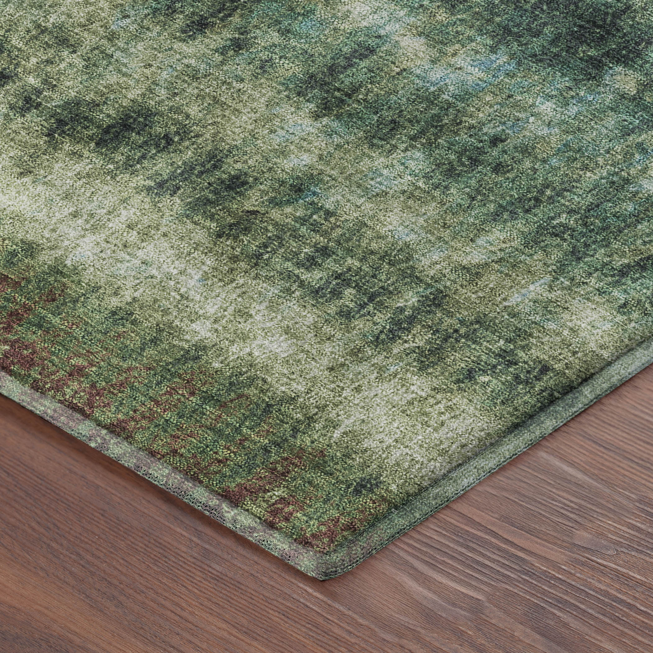 Bergen Machine Washable Transitional Fern Green Rug 1'8" x 2'6" #shape_Rectangle