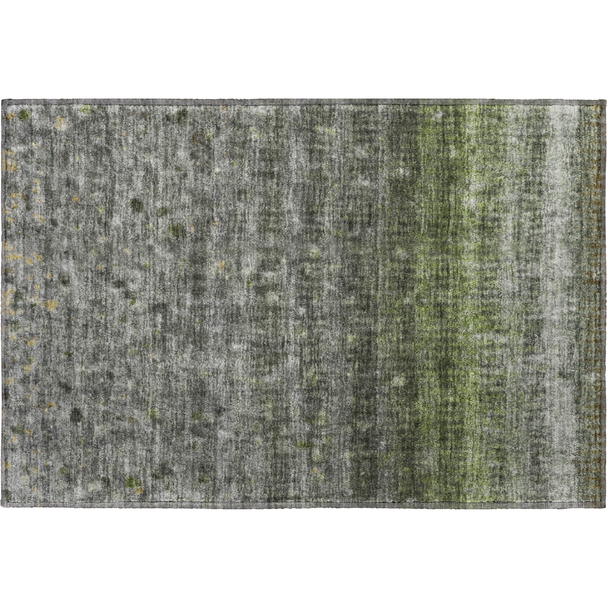 Bergen Machine Washable Transitional Olive Green Rug 1'8" x 2'6" #shape_Rectangle
