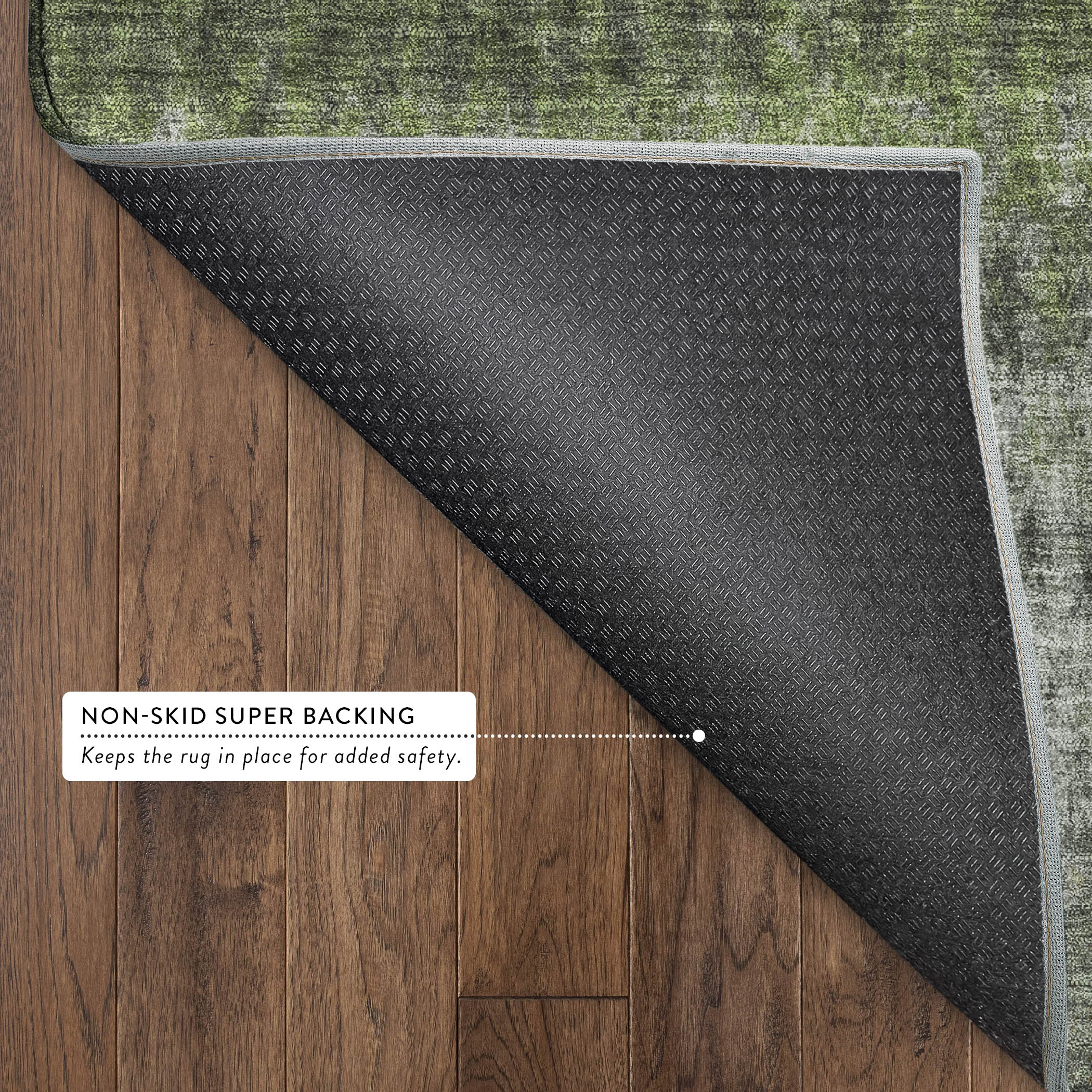 Bergen Machine Washable Transitional Olive Green Rug 1'8" x 2'6" #shape_Rectangle