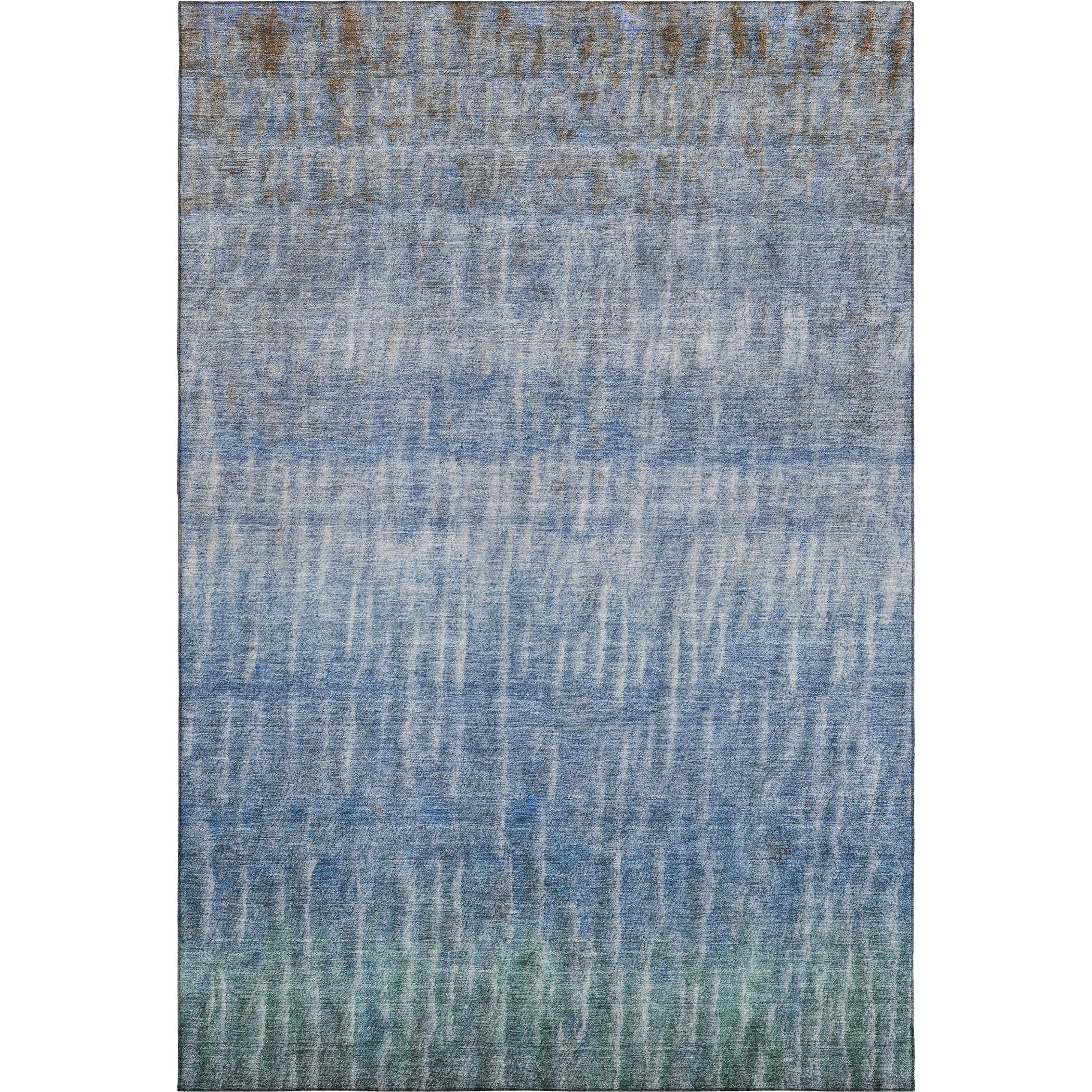 Antigua Machine Washable Transitional Blue Rug 3' x 5' #shape_Rectangle
