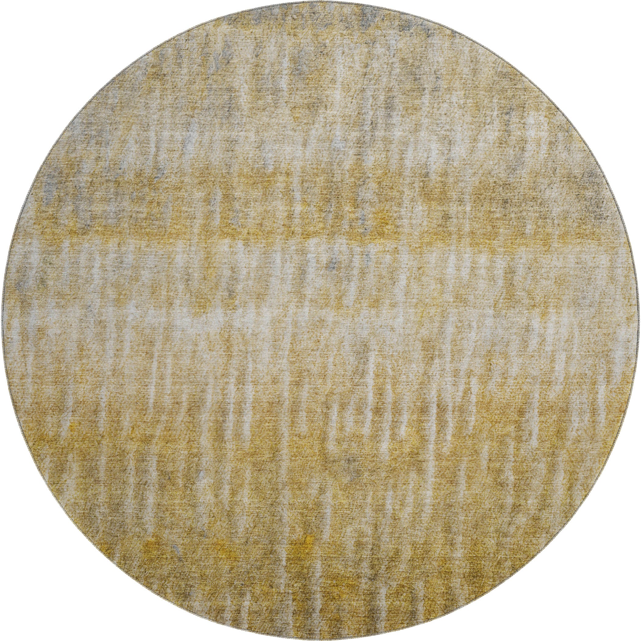 Antigua Machine Washable Transitional Gold Rug 8' x 8' #shape_Round