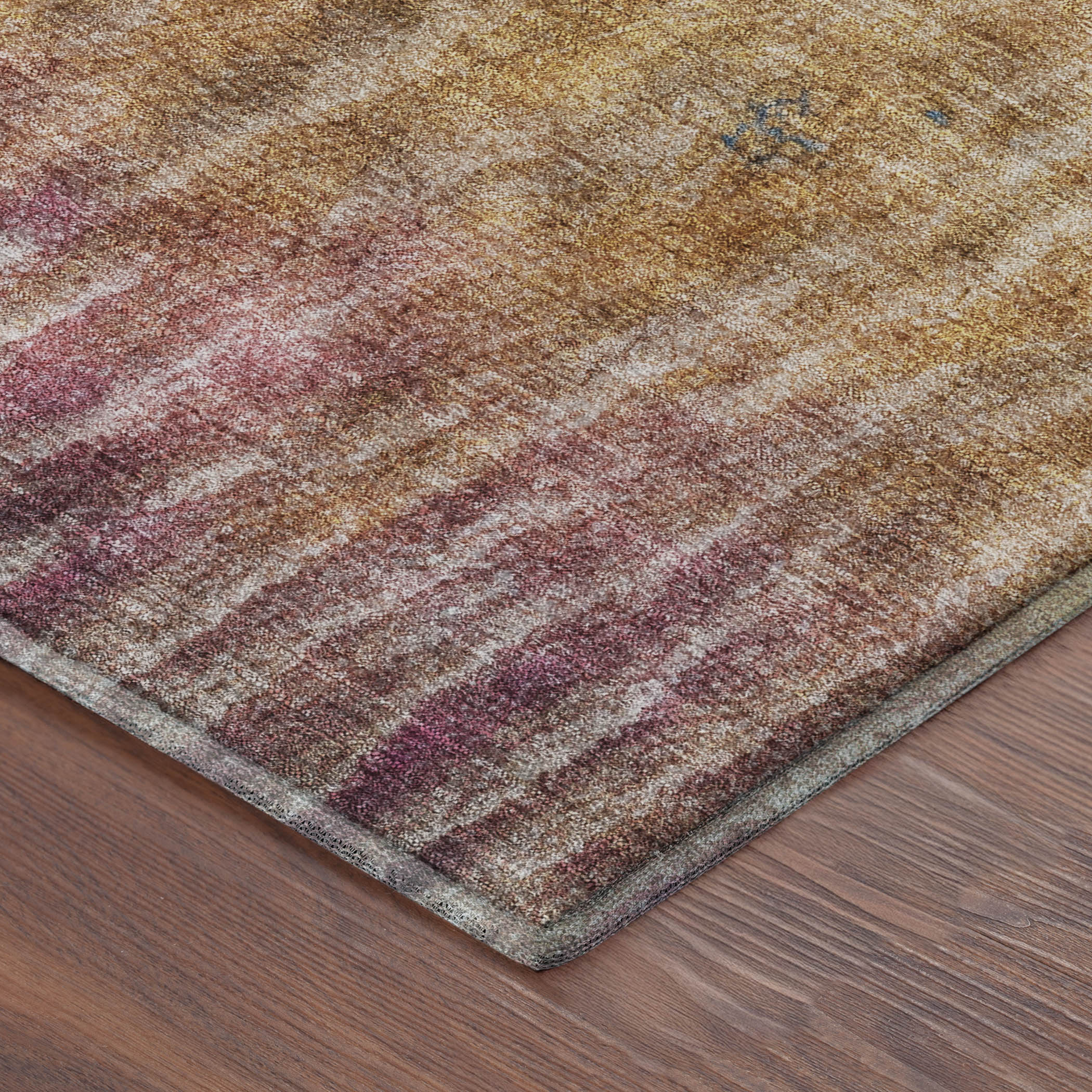Antigua Machine Washable Transitional Orange Rug 1'8" x 2'6" #shape_Rectangle