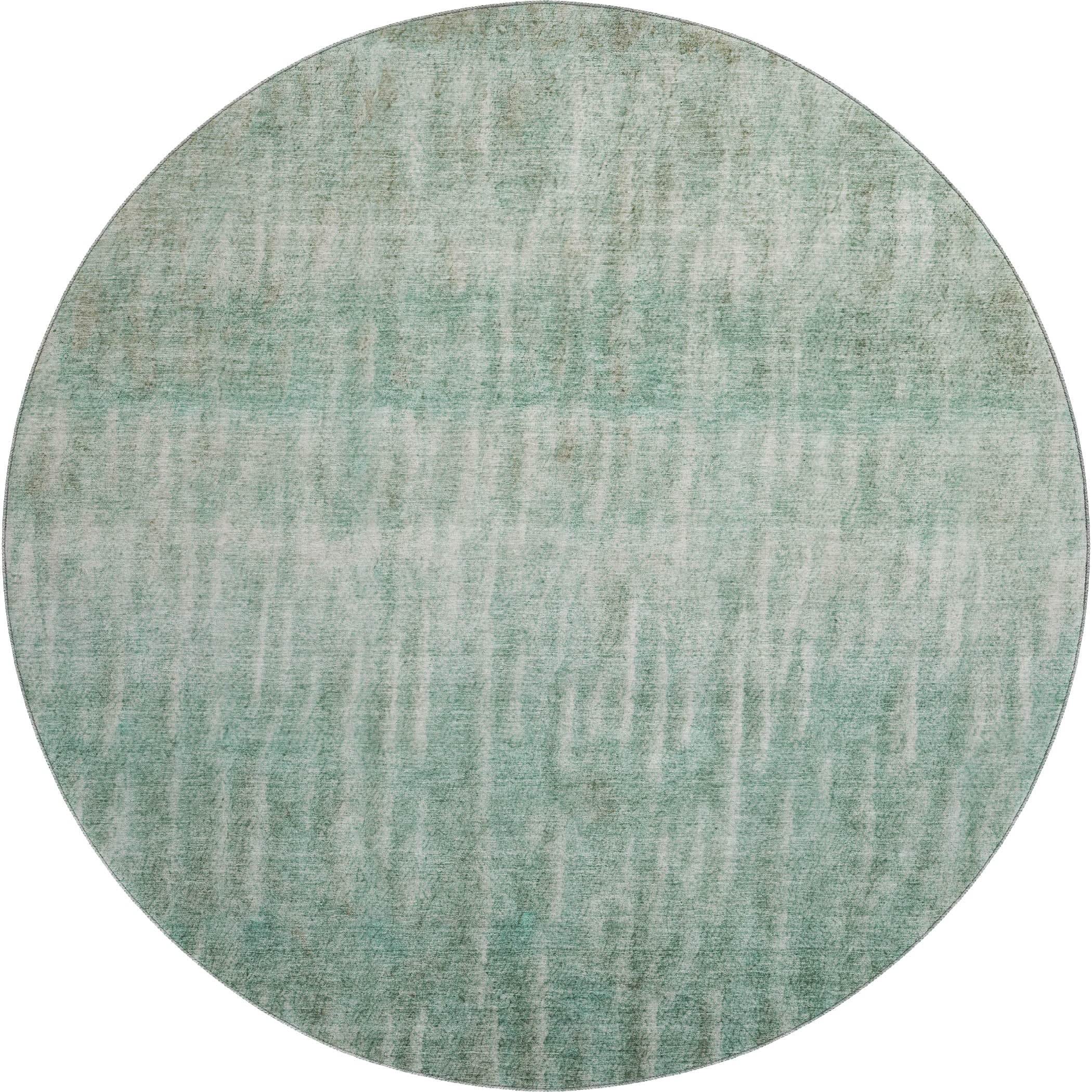 Antigua Machine Washable Transitional Teal Rug 8' x 8' #shape_Round