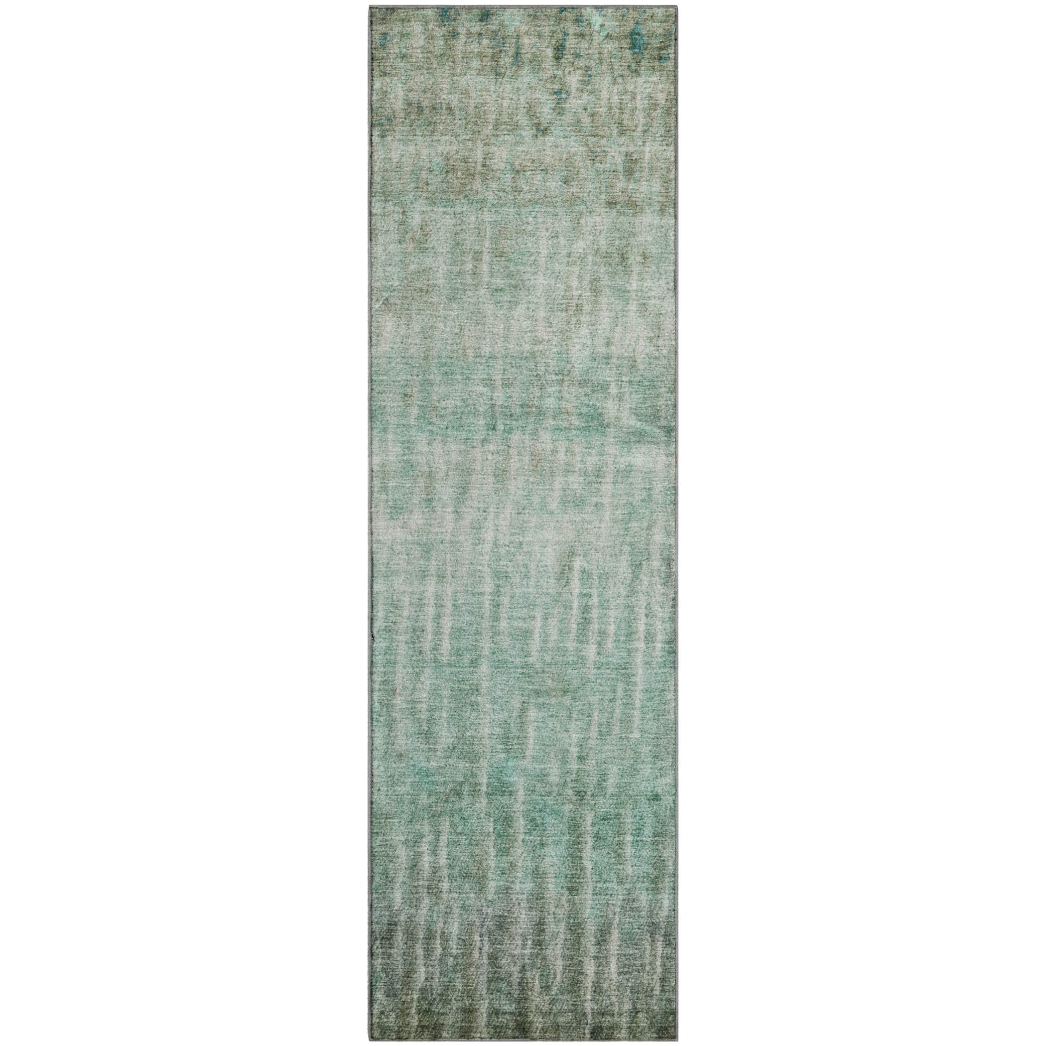 Antigua Machine Washable Transitional Teal Rug 2'3" x 7'6" #shape_Runner