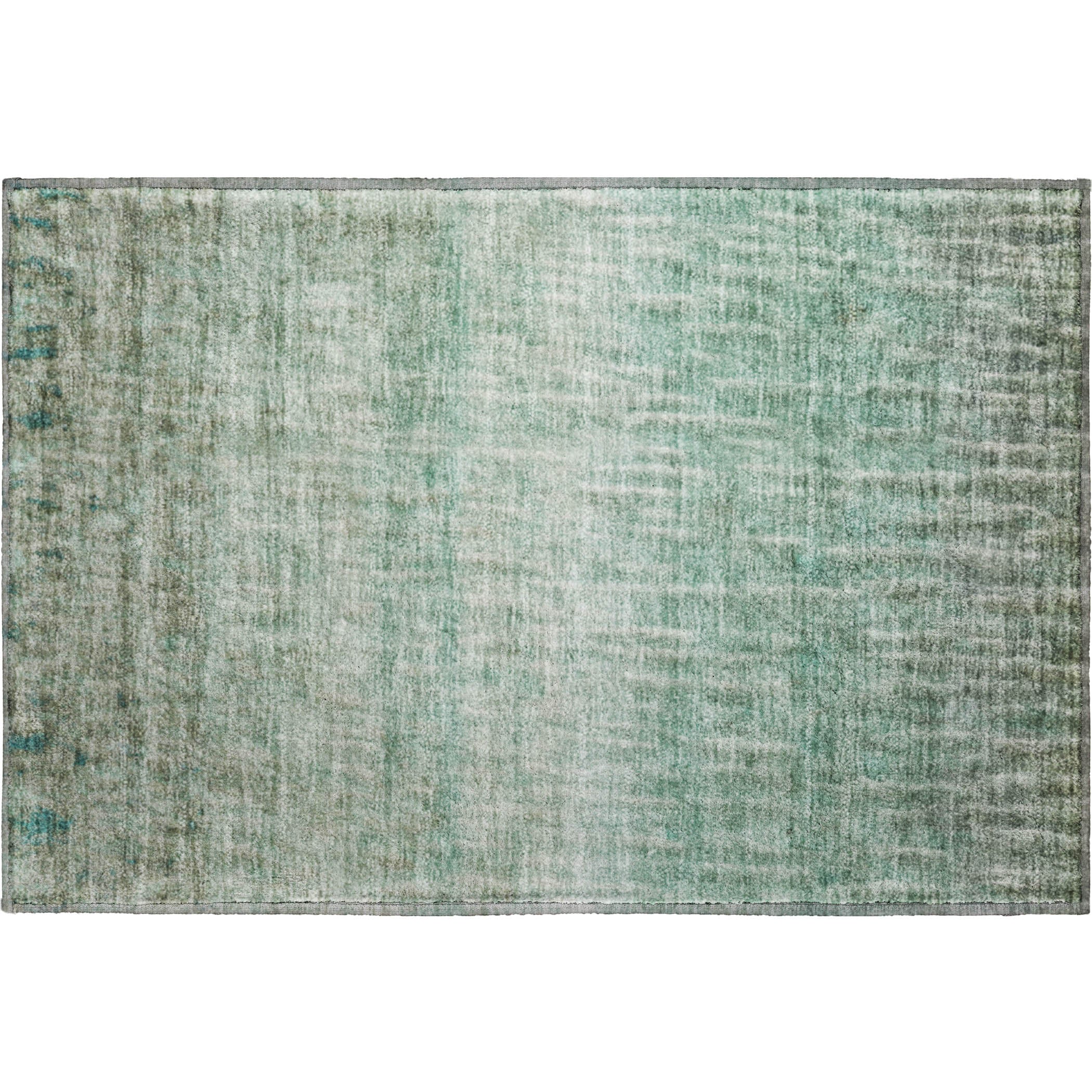 Antigua Machine Washable Transitional Teal Rug 1'8" x 2'6" #shape_Rectangle