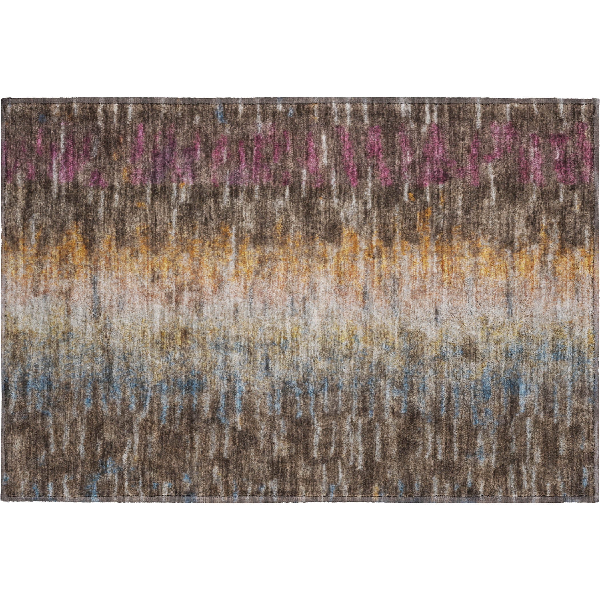 Sintra Machine Washable Transitional Chocolate Brown Rug 1'8" x 2'6" #shape_Rectangle