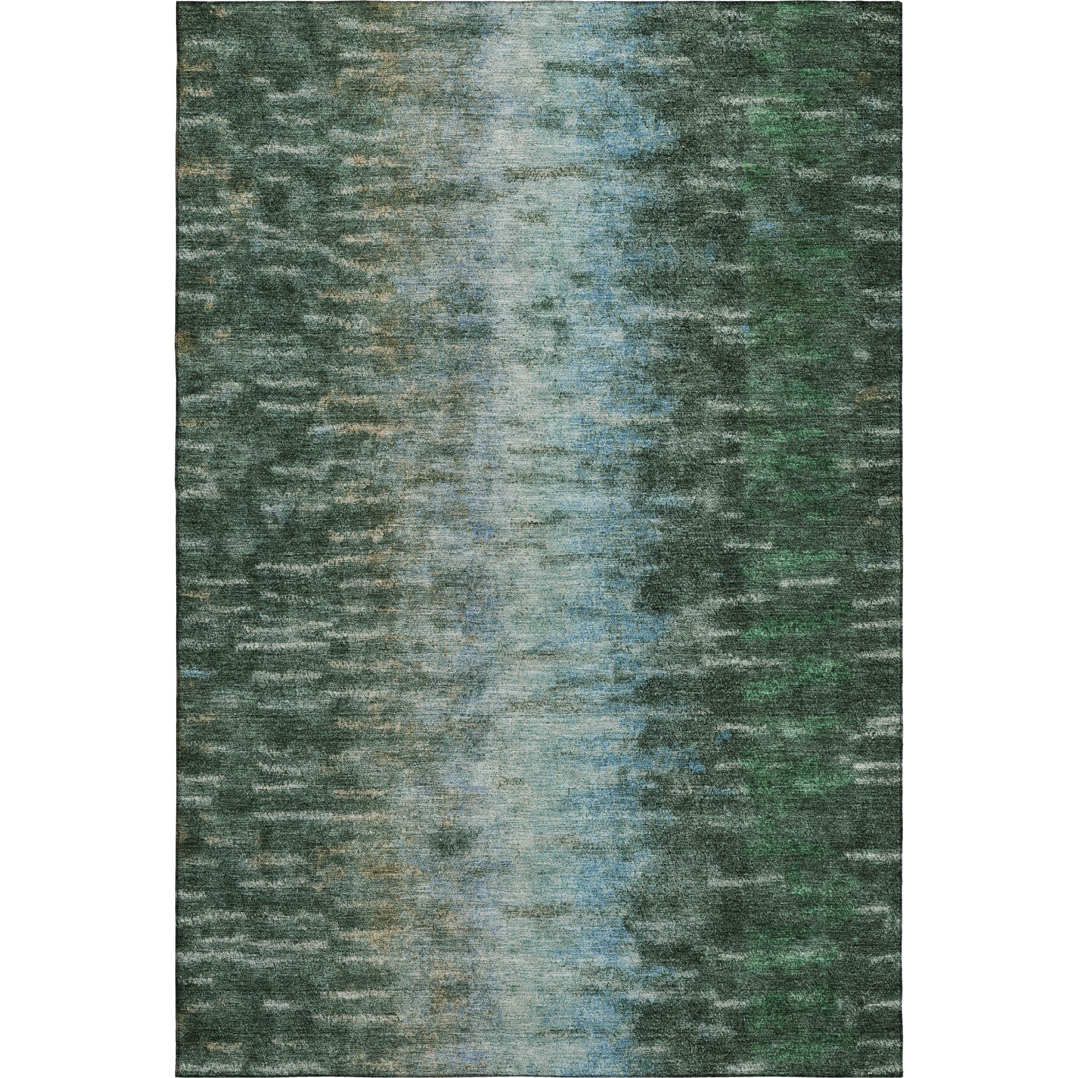 Sintra Machine Washable Transitional Emerald Green Rug 3' x 5' #shape_Rectangle