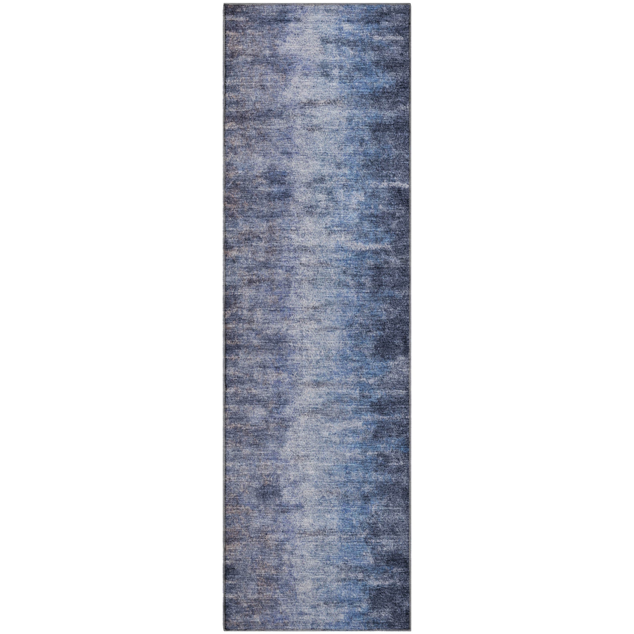 Sintra Machine Washable Transitional Navy Blue Rug 2'3" x 7'6" #shape_Runner