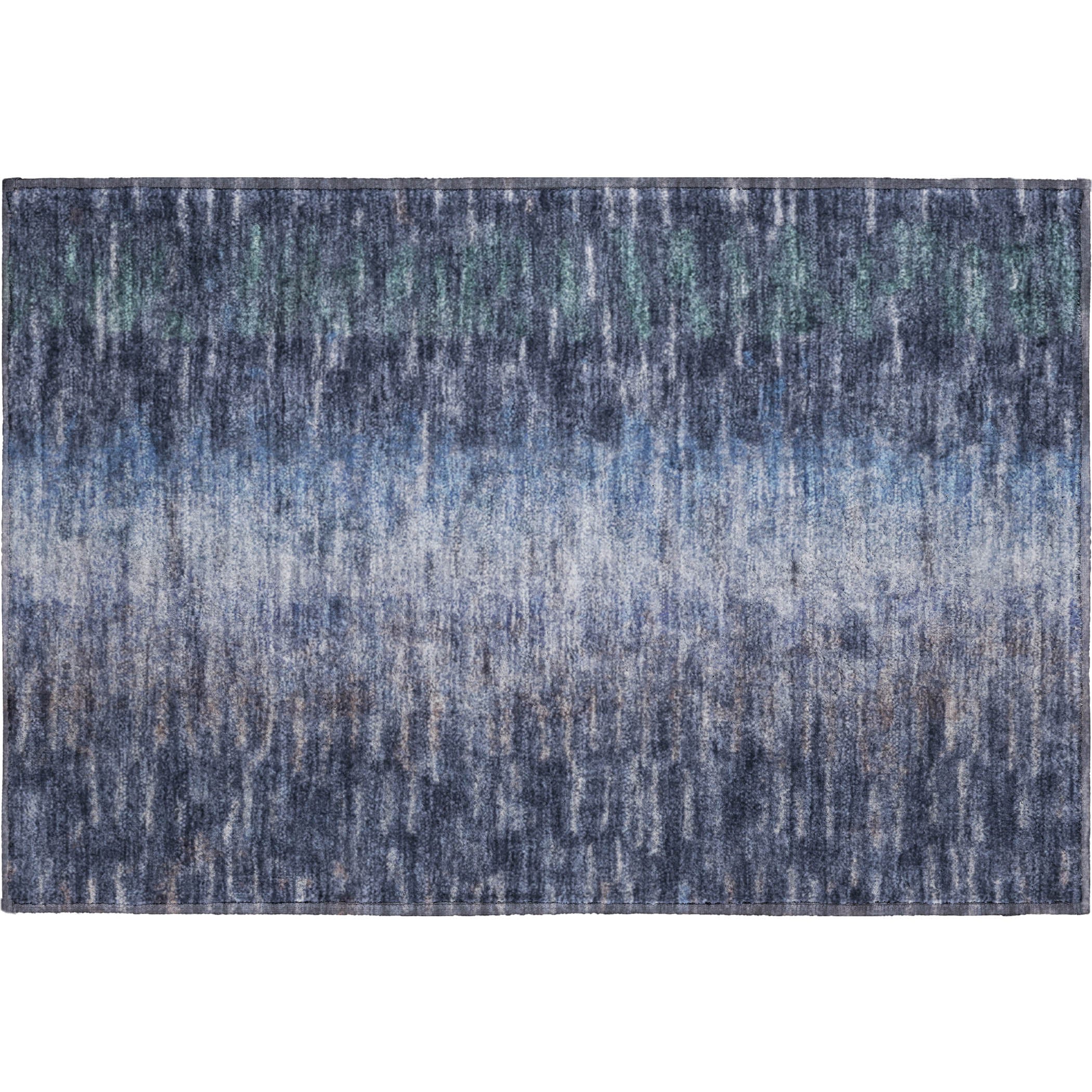 Sintra Machine Washable Transitional Navy Blue Rug 1'8" x 2'6" #shape_Rectangle