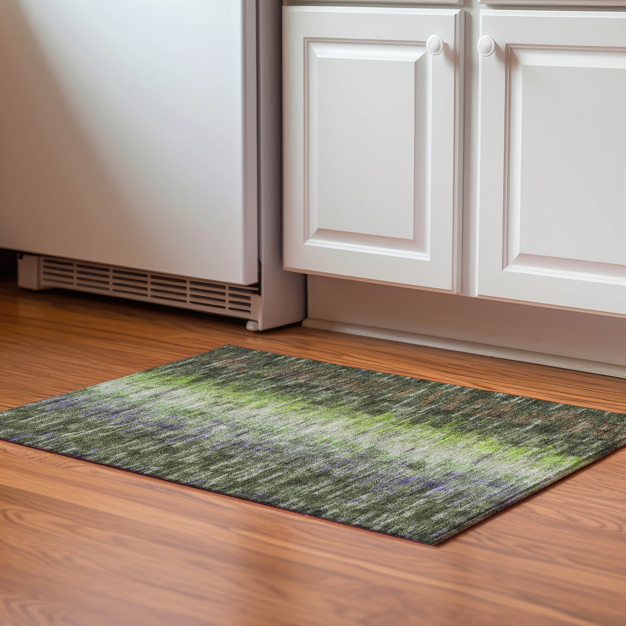 Sintra Machine Washable Transitional Olive Green Rug 1'8" x 2'6" #shape_Rectangle
