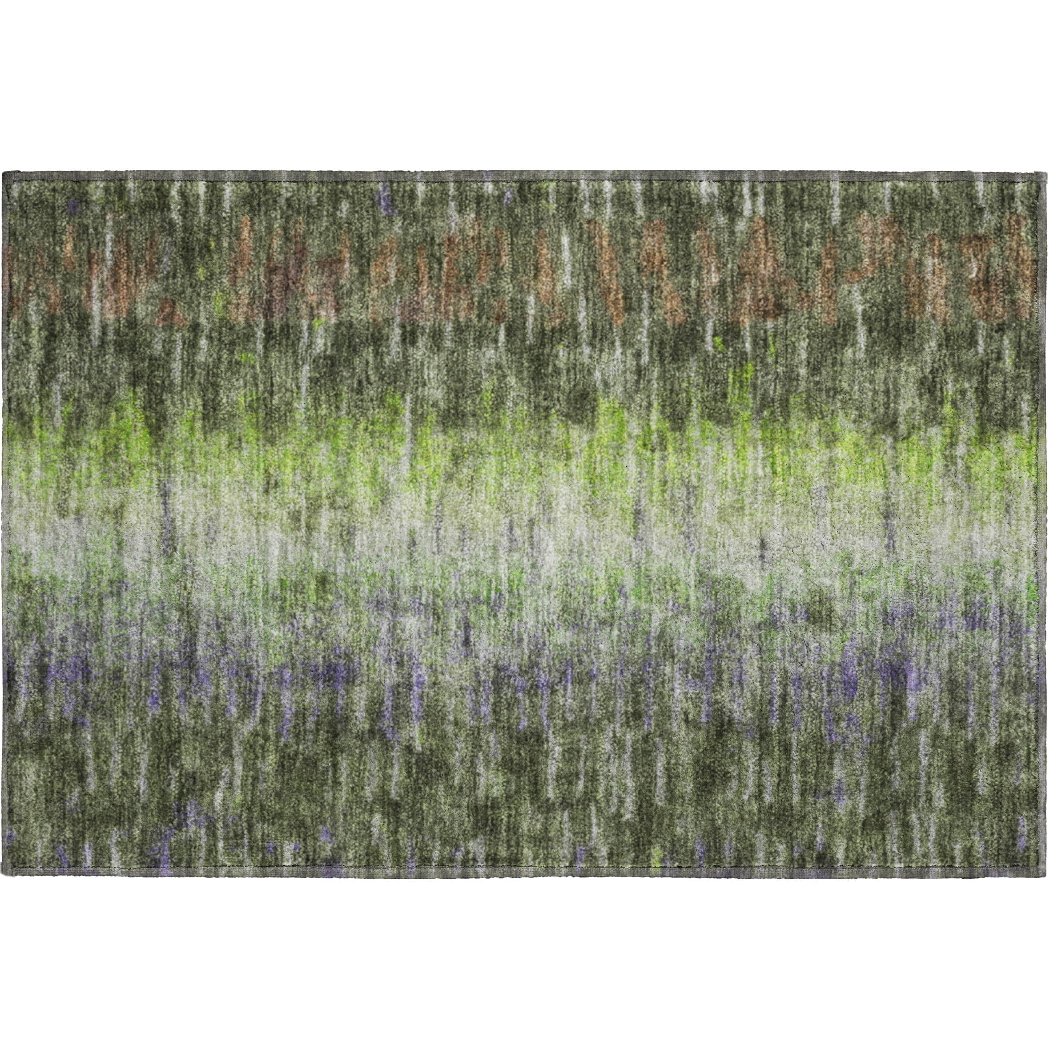 Sintra Machine Washable Transitional Olive Green Rug 1'8" x 2'6" #shape_Rectangle